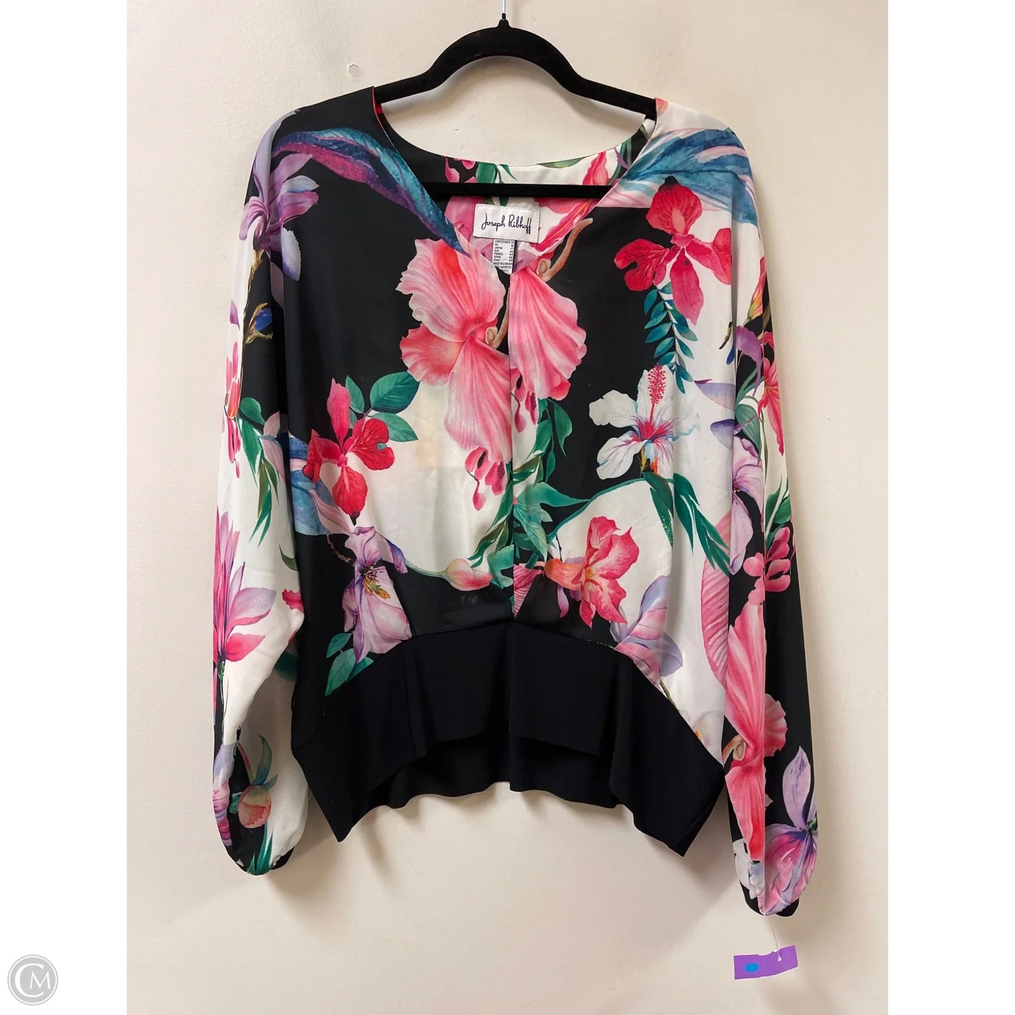 Top Long Sleeve By Joseph Ribkoff In Floral Print, Size: L