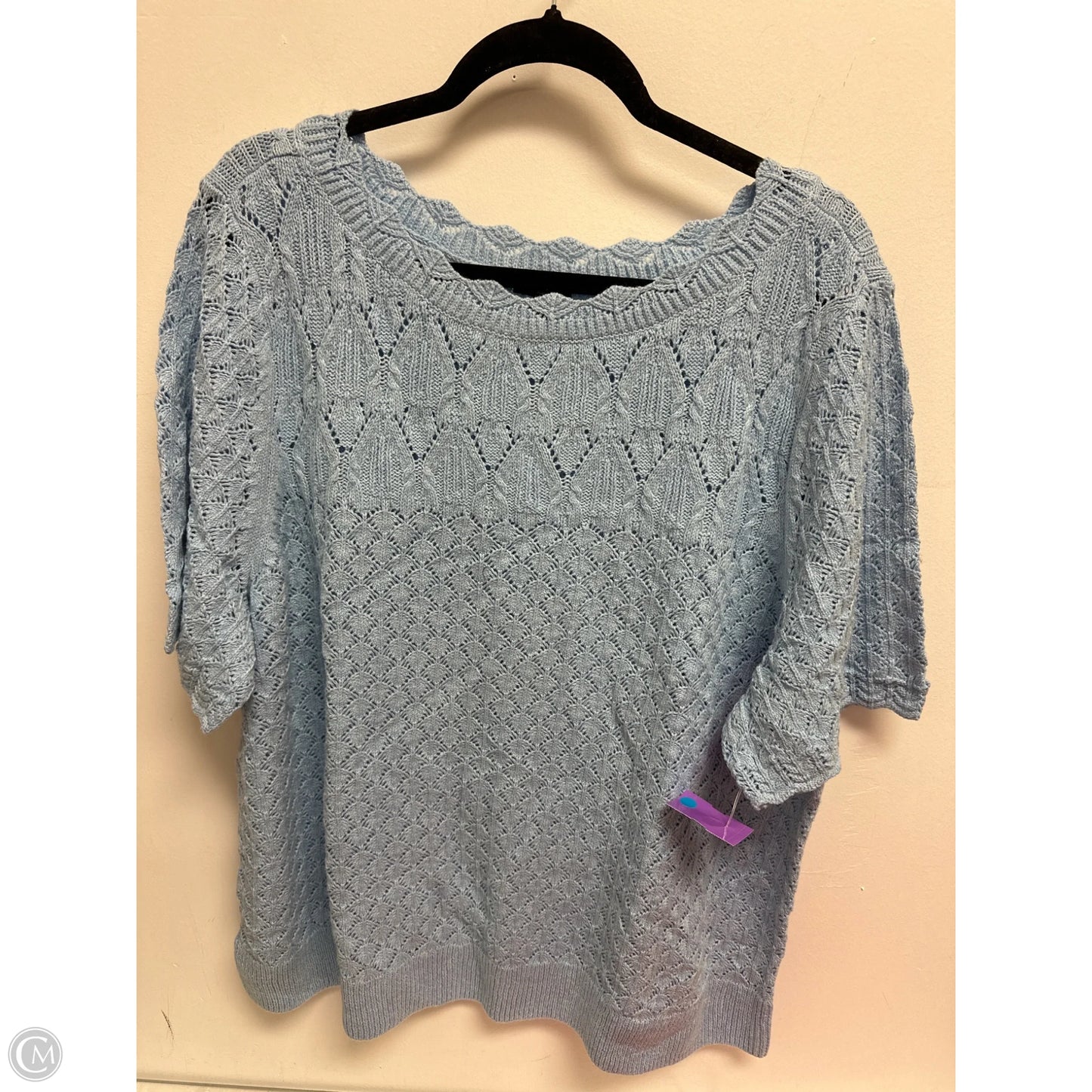 Sweater Short Sleeve By Talbots In Blue, Size: 3x