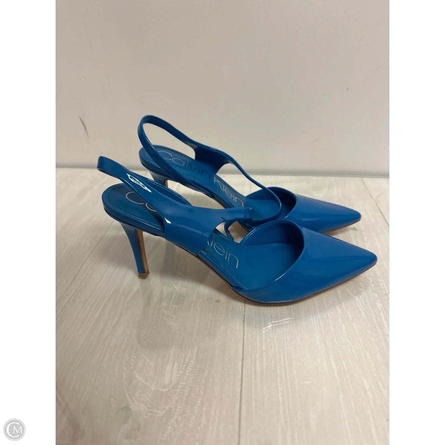 Sandals Heels Stiletto By Calvin Klein In Blue, Size: 8.5