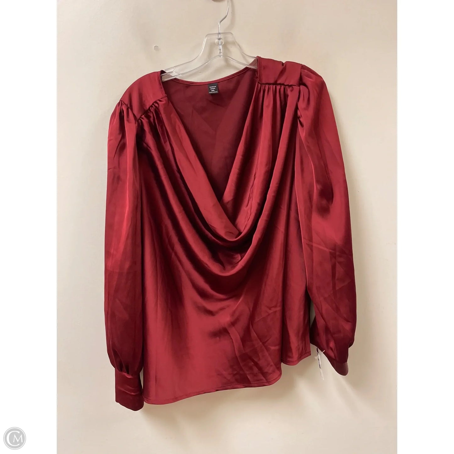Top Long Sleeve By Shein In Red, Size: 3x