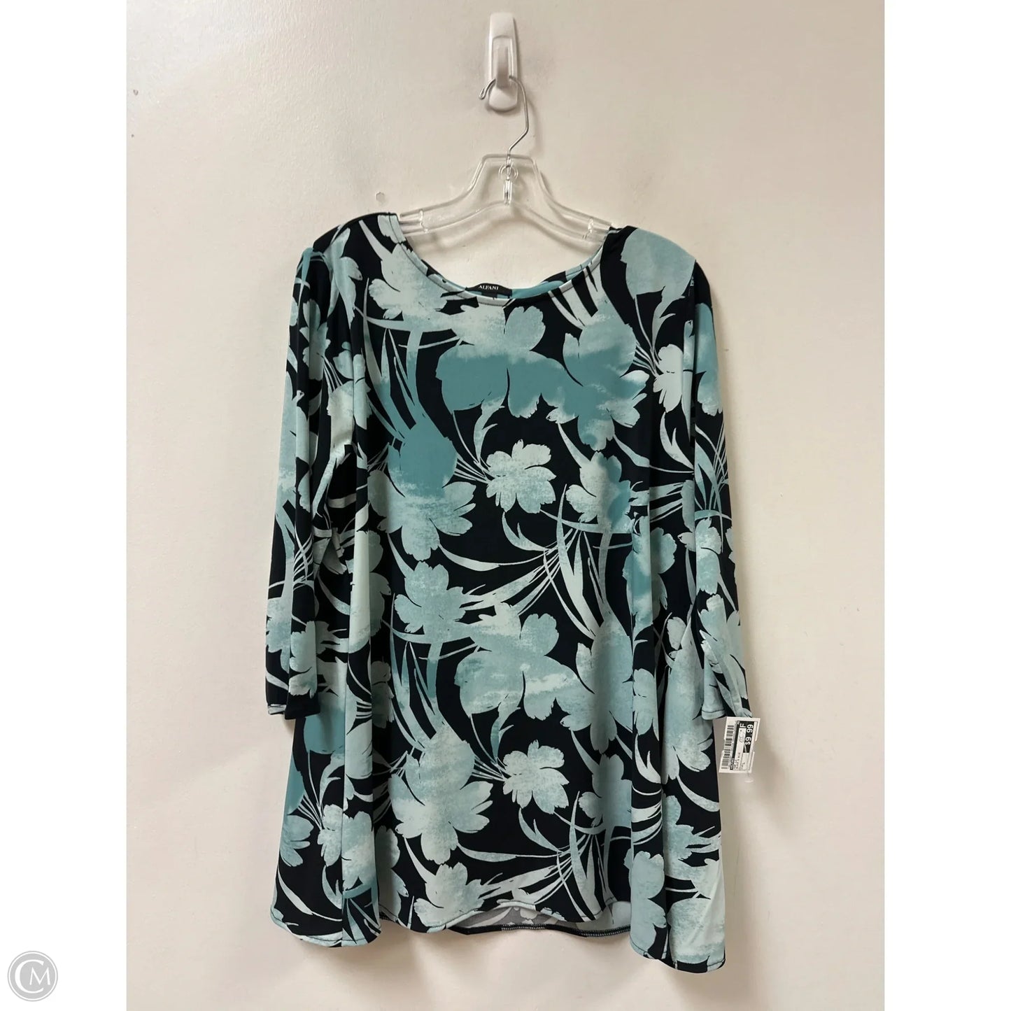 Top Long Sleeve By Alfani In Black & Blue, Size: L