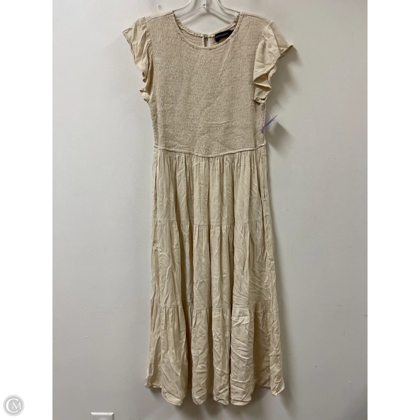 Dress Casual Midi By Merokeety In Cream, Size: L