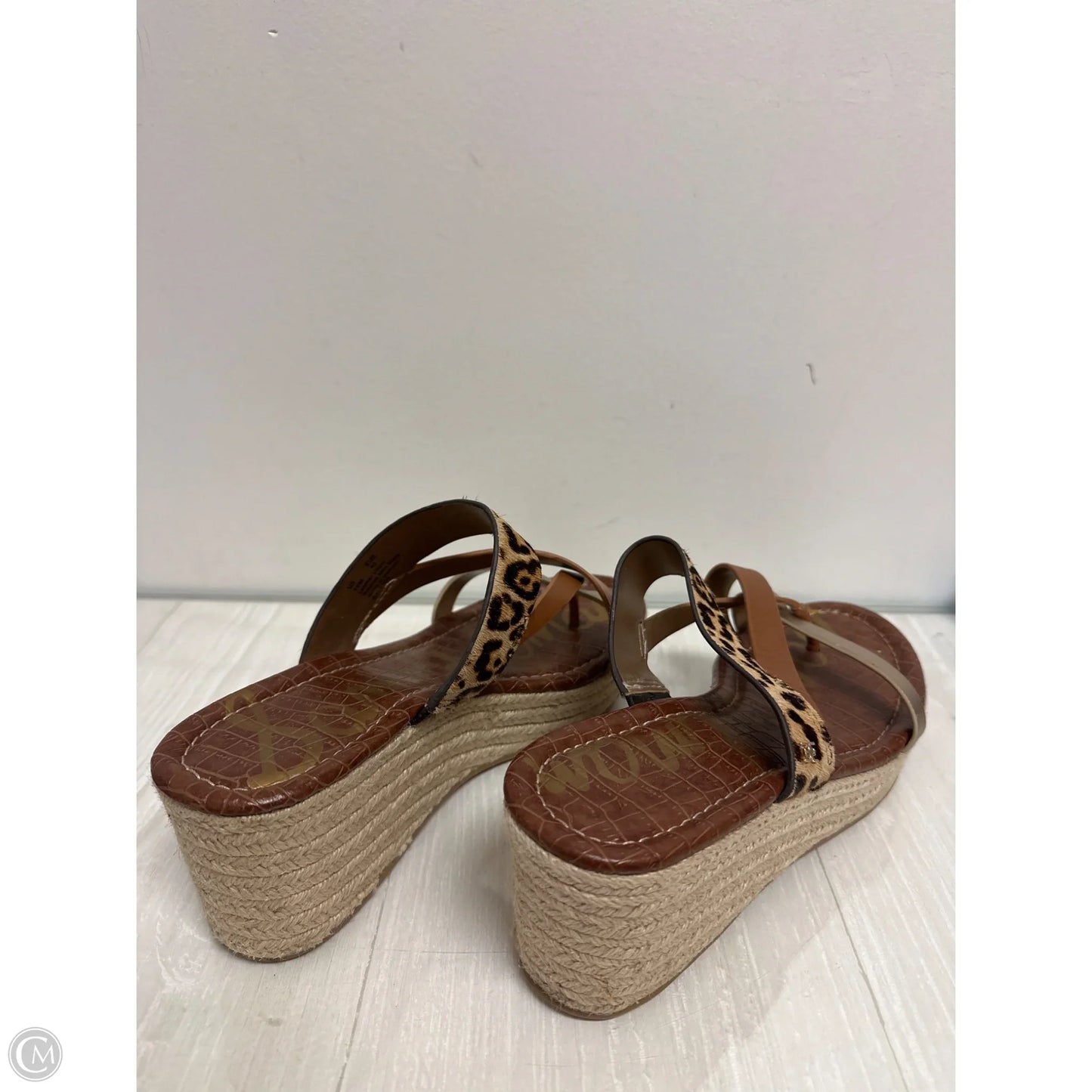 Sandals Heels Wedge By Sam Edelman In Animal Print, Size: 10