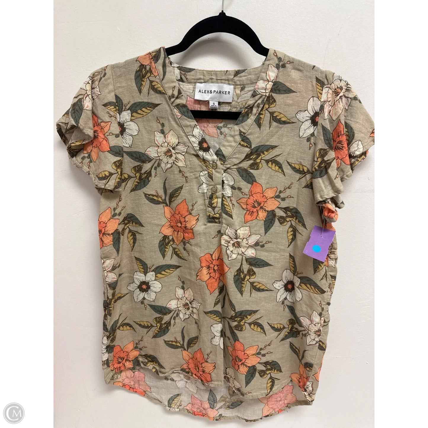 Top Short Sleeve By Clothes Mentor In Floral Print, Size: S