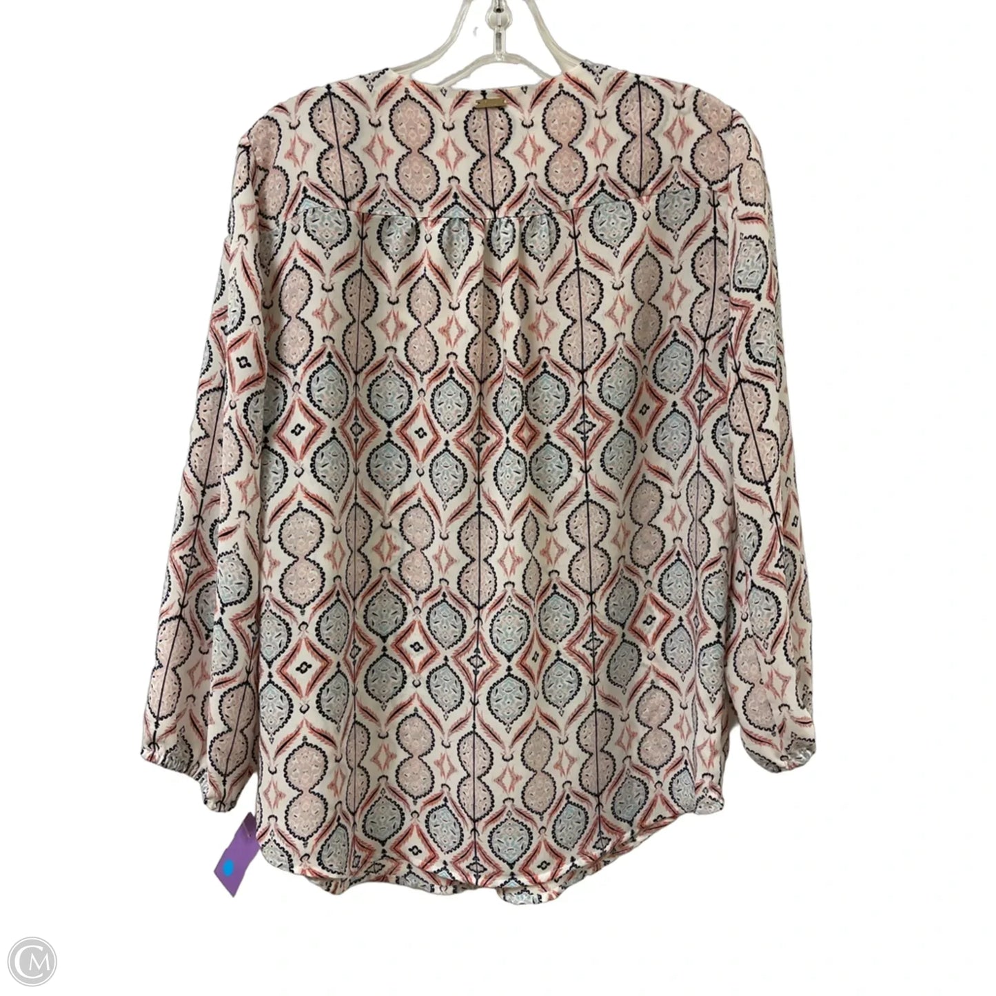 Top Long Sleeve By Ivanka Trump In Pink & White, Size: S