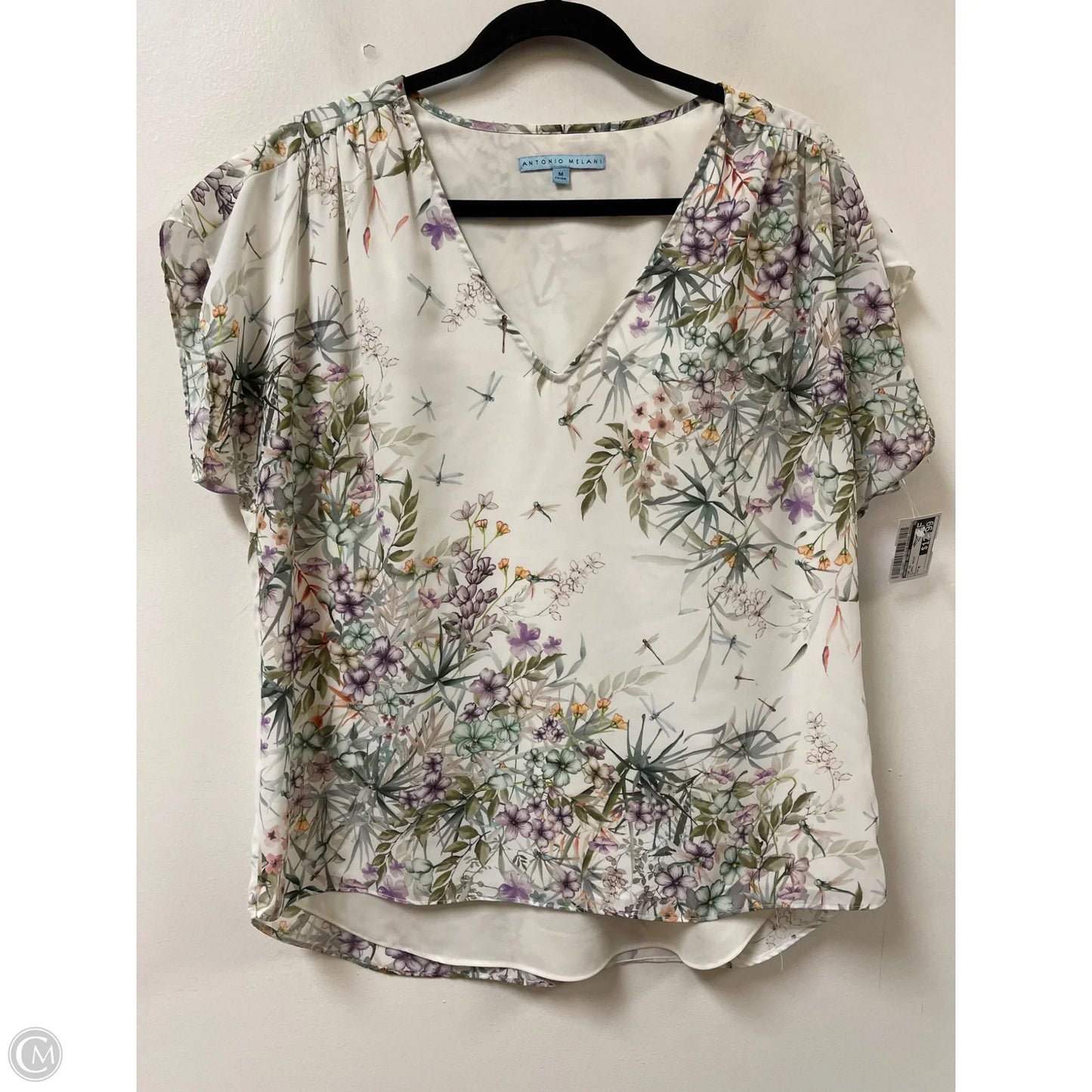 Top Short Sleeve By Antonio Melani In Floral Print, Size: M