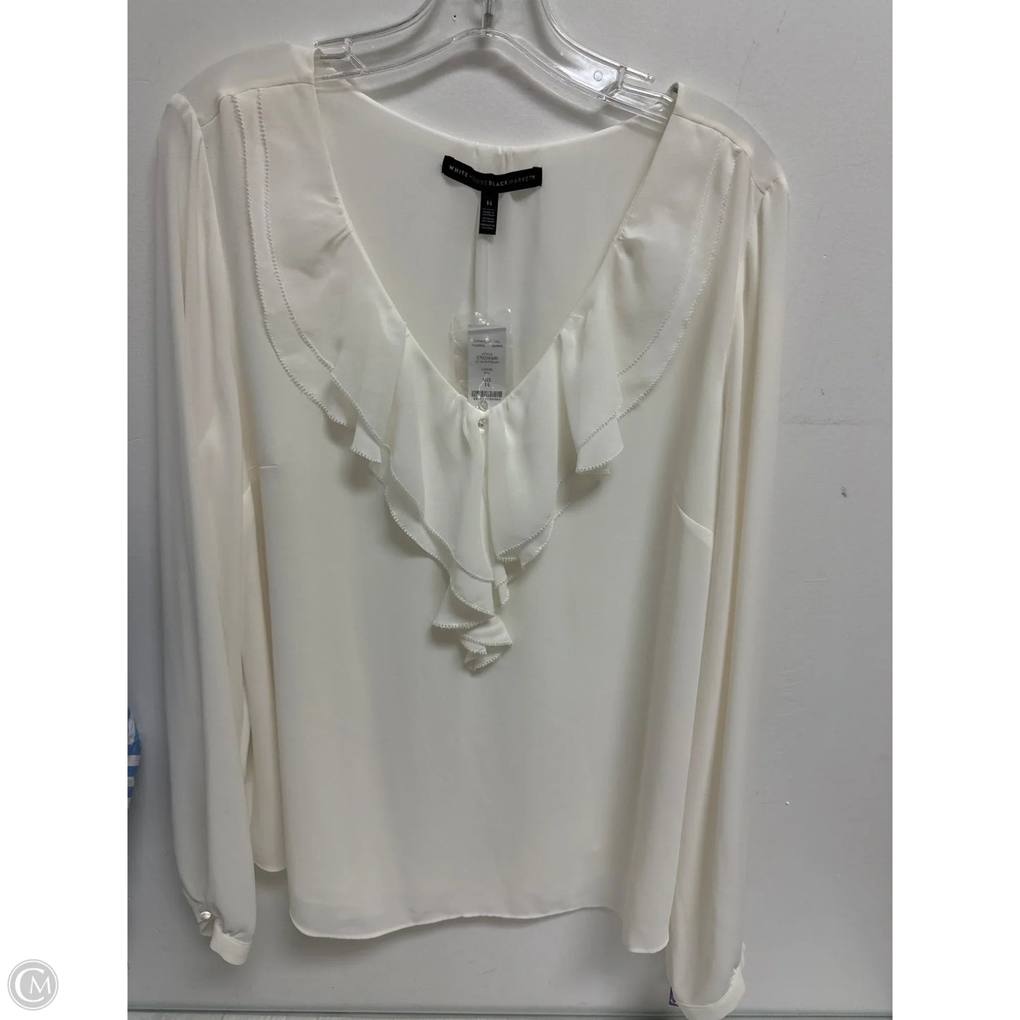 Top Long Sleeve By White House Black Market In White, Size: L