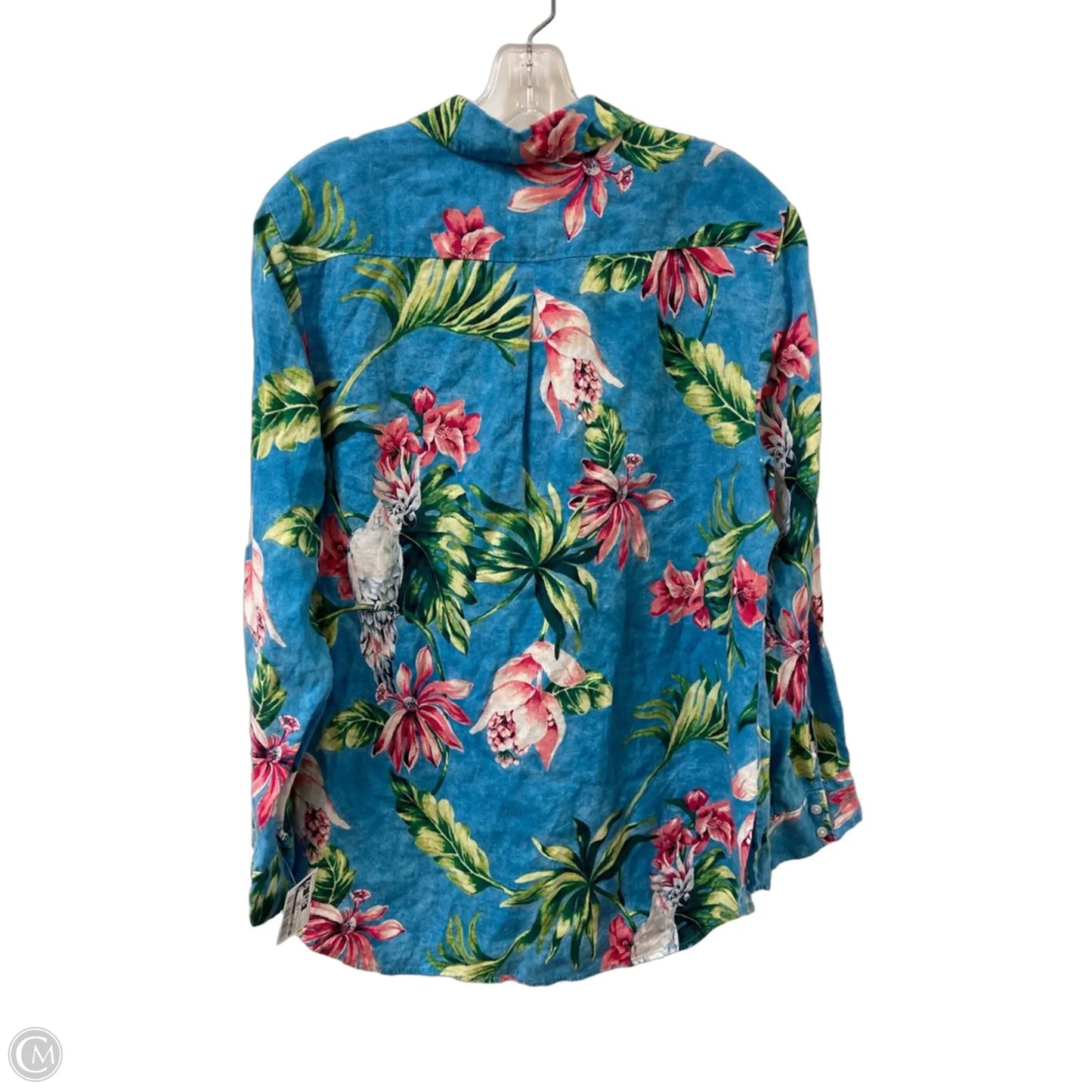 Blouse Long Sleeve By Tommy Bahama In Tropical Print, Size: L