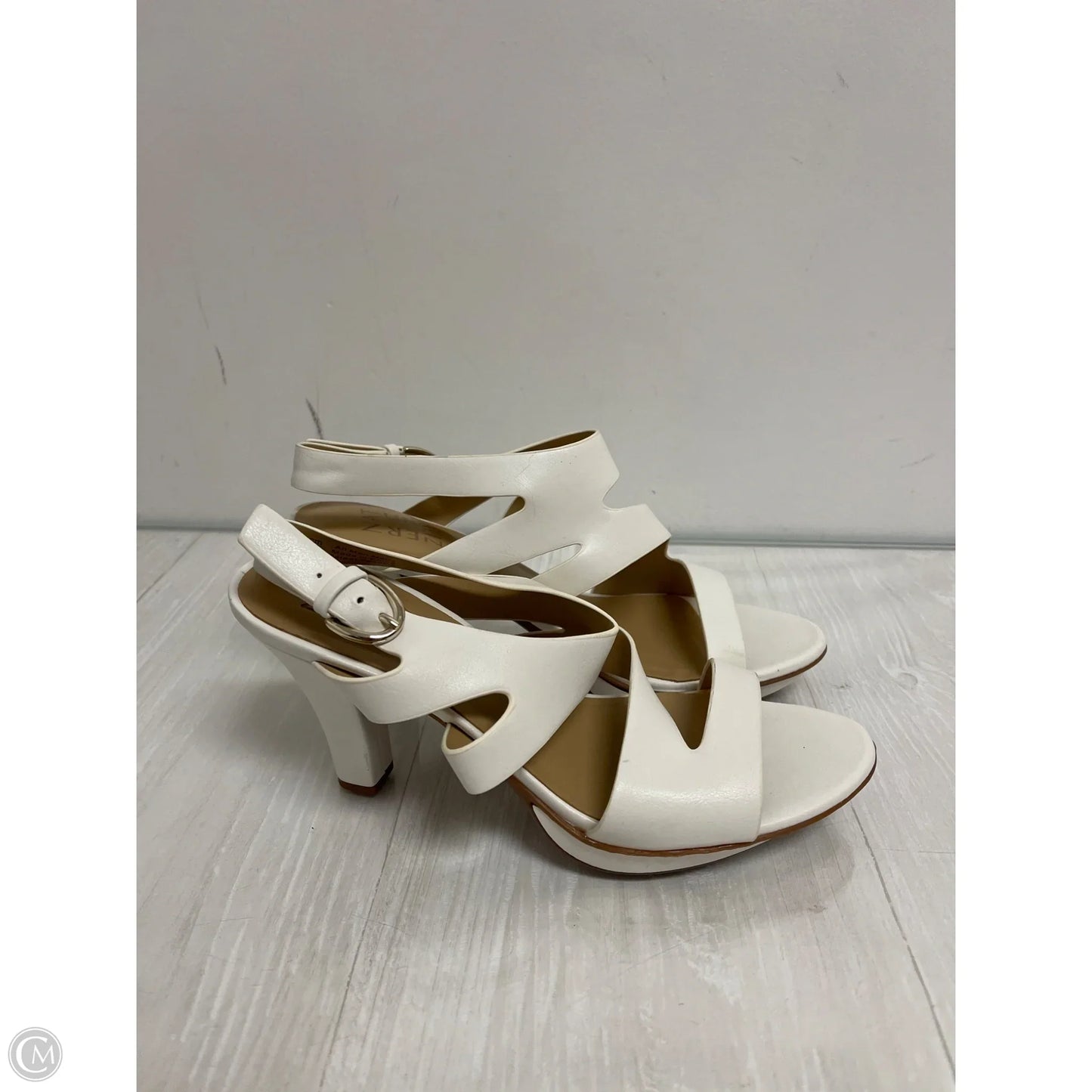 Sandals Heels Block By Naturalizer In White, Size: 7.5