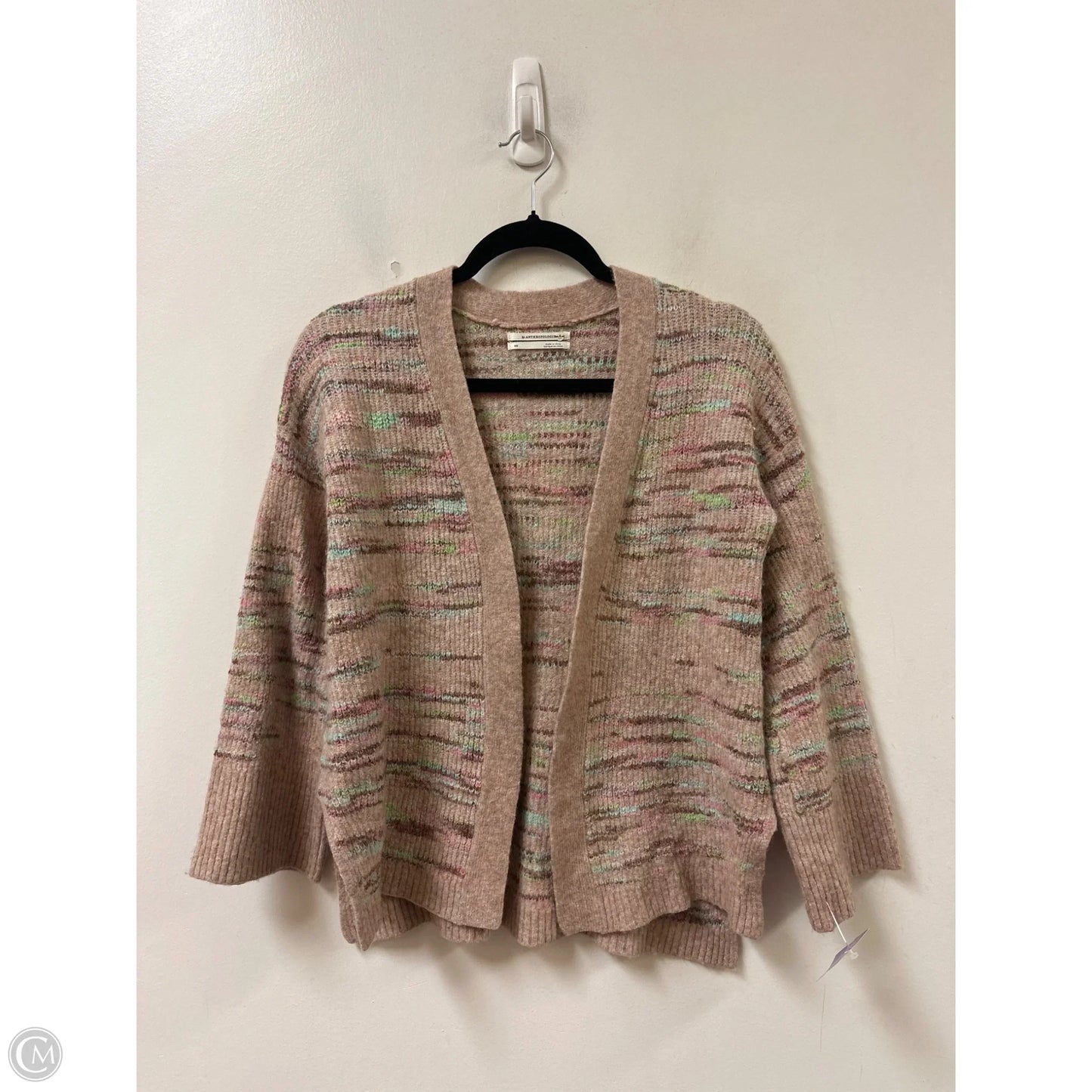 Sweater Cardigan By Anthropologie In Cream & Pink, Size: Xs