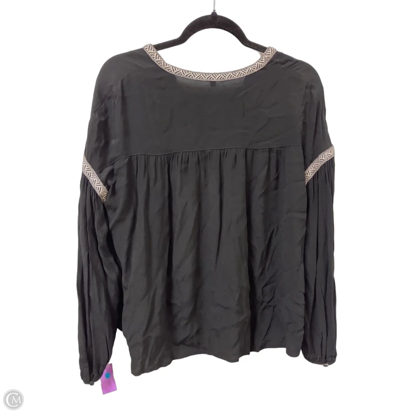 Top Long Sleeve By Madewell In Black & Cream, Size: S