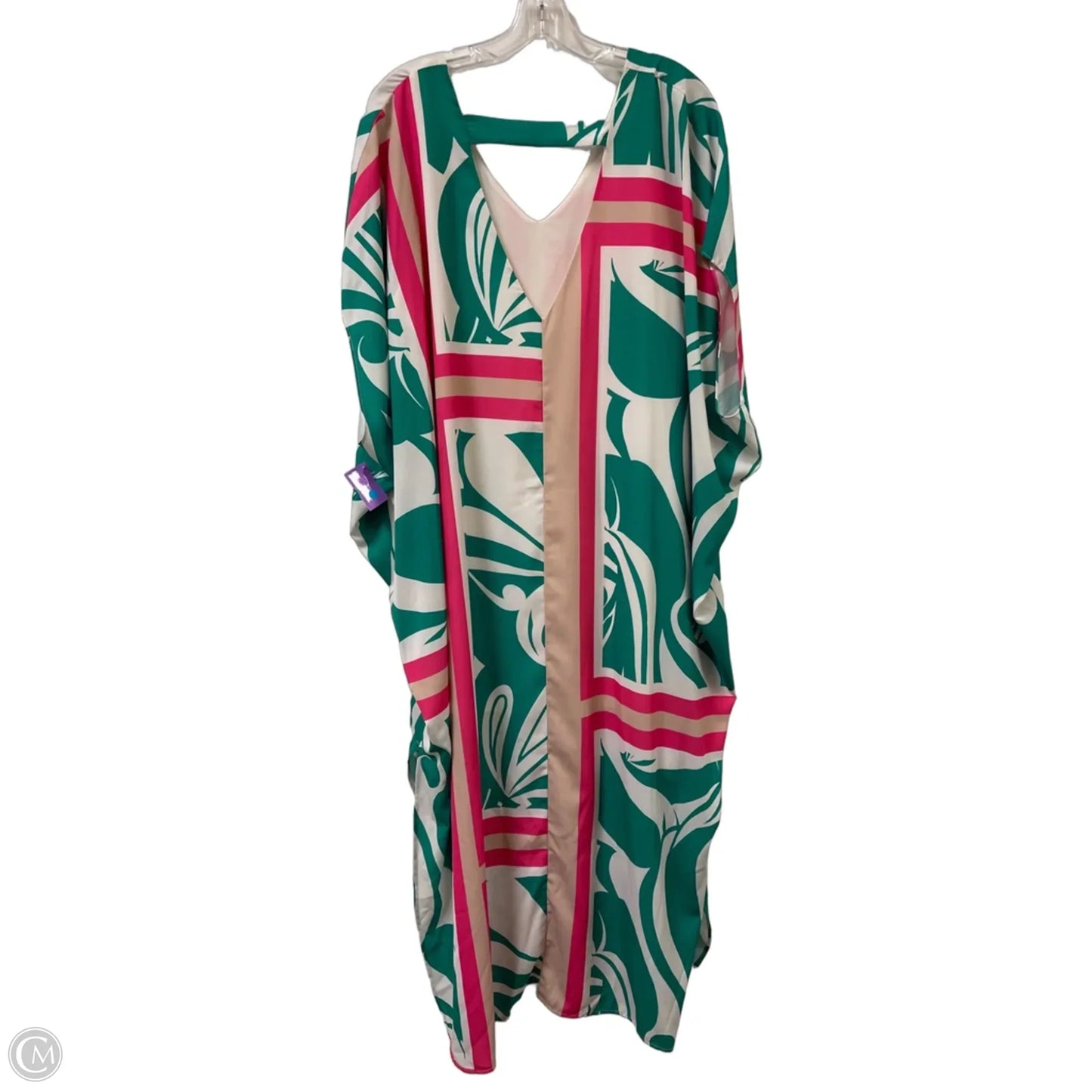 Dress Casual Maxi By Tyche In Green & Pink, Size: M