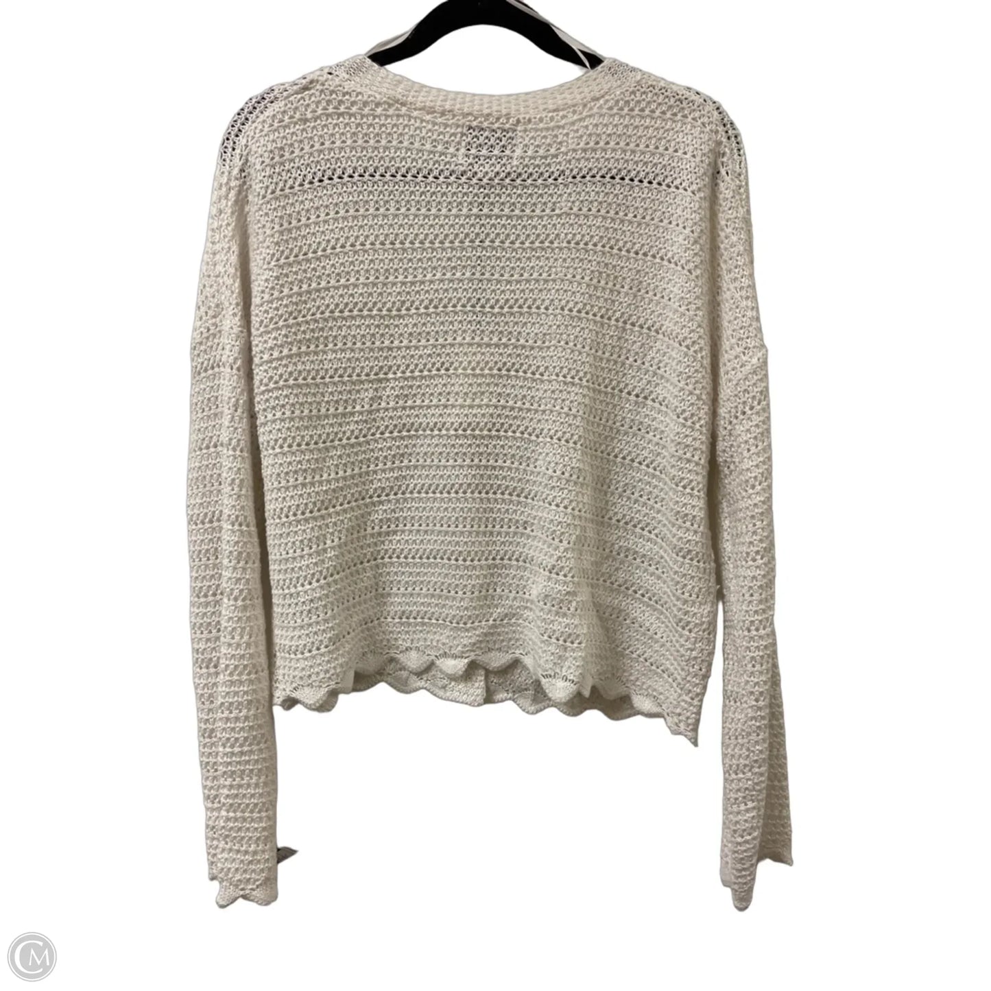 Sweater Cardigan By Pink Rose In White, Size: L