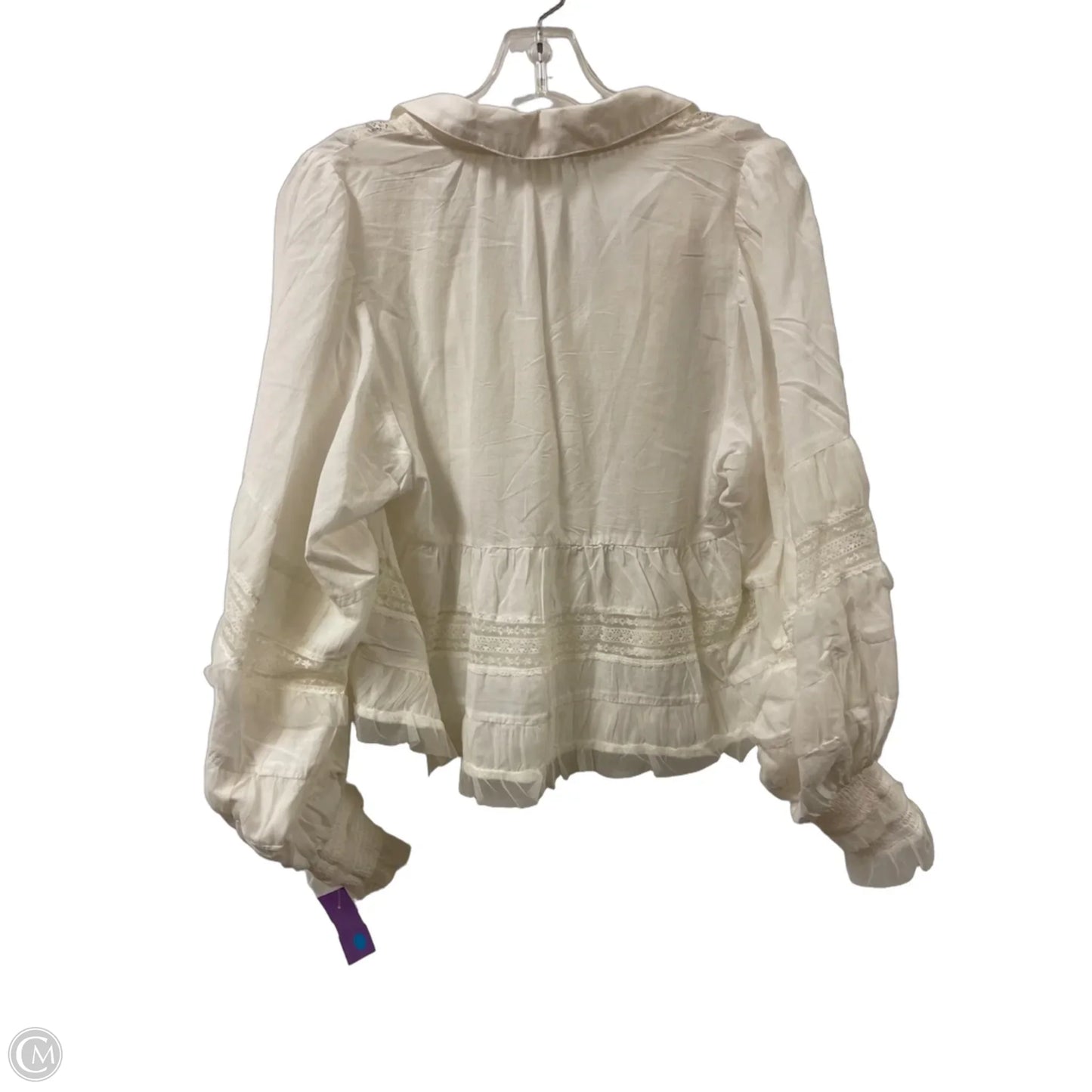 Top Long Sleeve By Anthropologie In White, Size: Xs