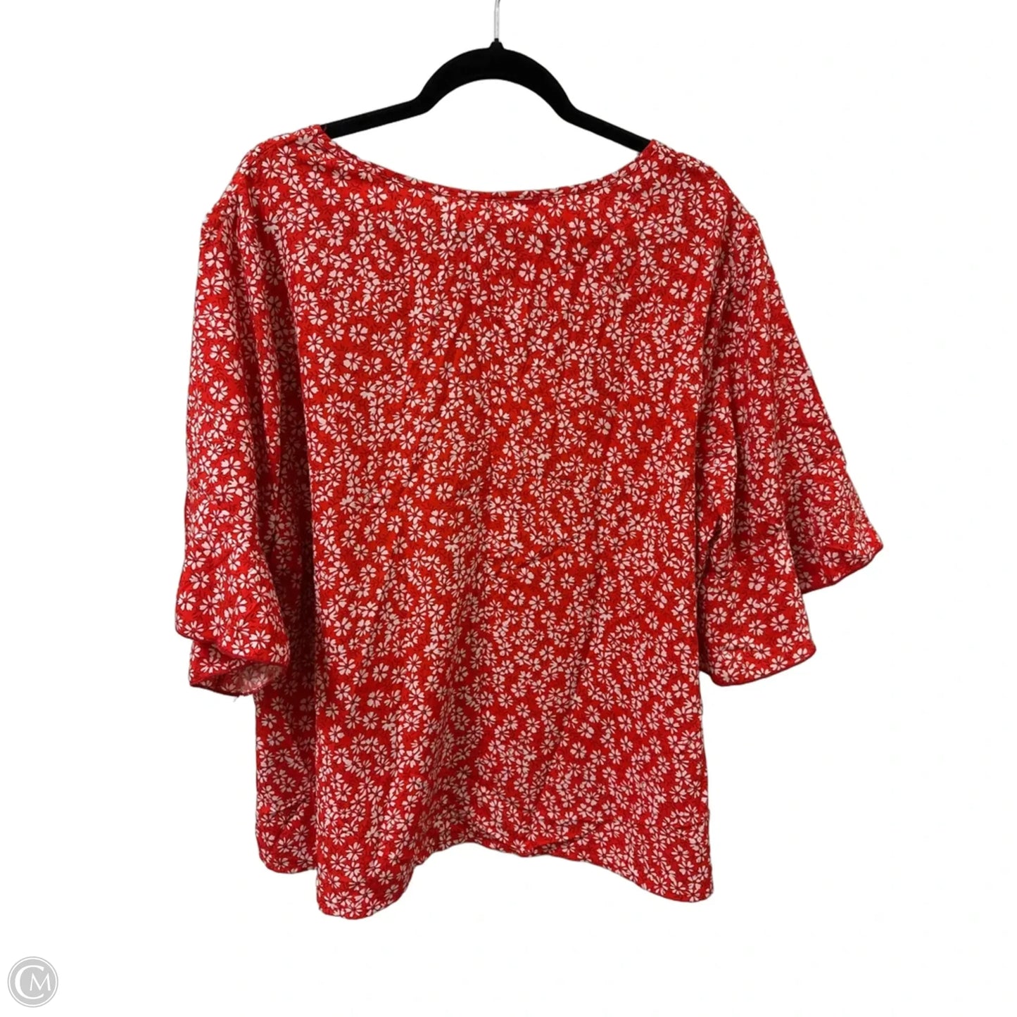 Top Short Sleeve By Clothes Mentor In Red & White, Size: 3x