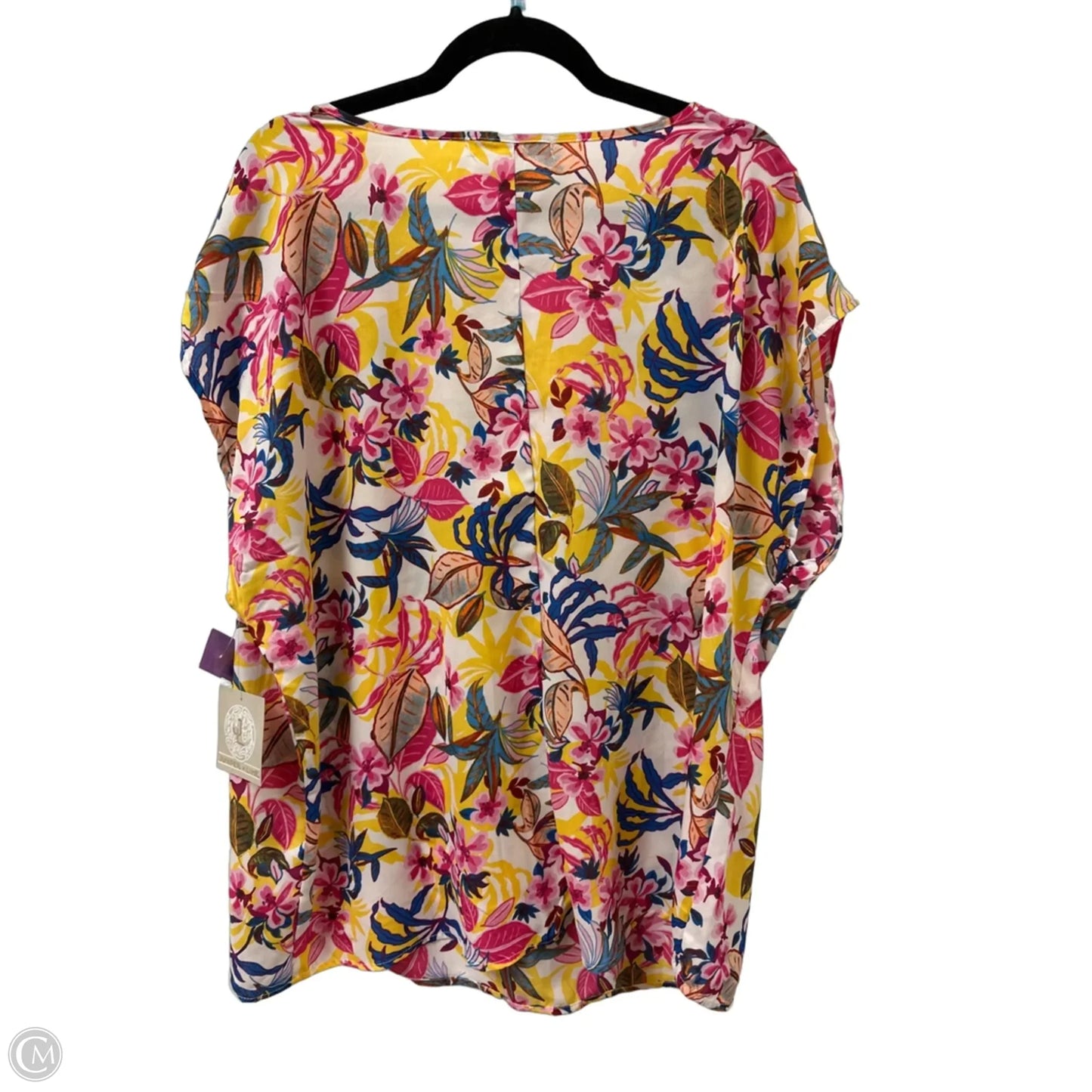 Top Short Sleeve By Clothes Mentor In Floral Print, Size: 2x