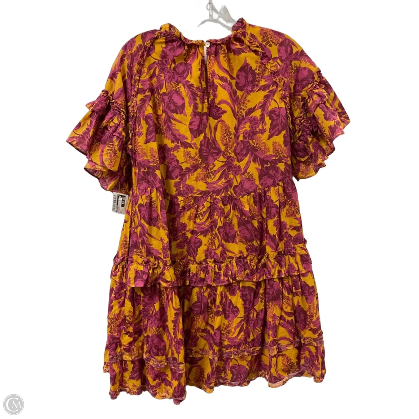Dress Casual Short By Olivaceous In Purple & Yellow, Size: L