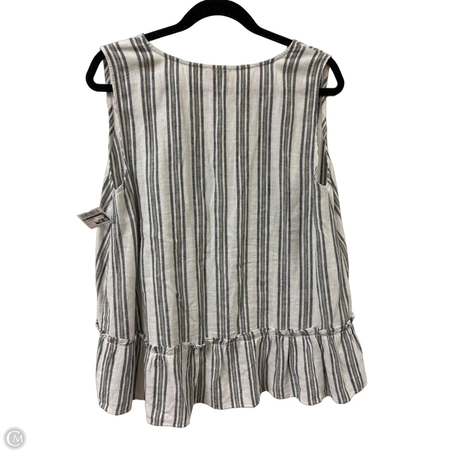 Top Sleeveless By Loft In Striped Pattern, Size: L