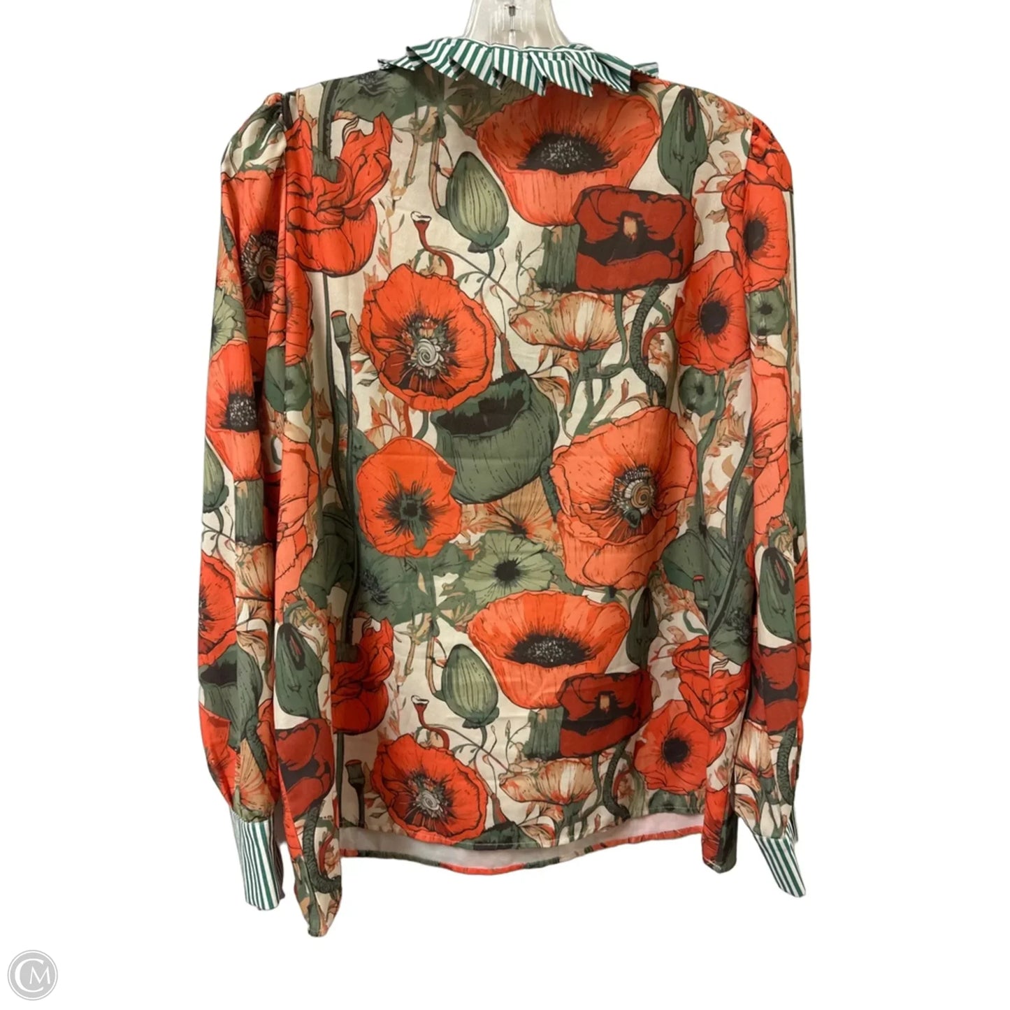 Top Long Sleeve By Clothes Mentor In Green & Orange, Size: S