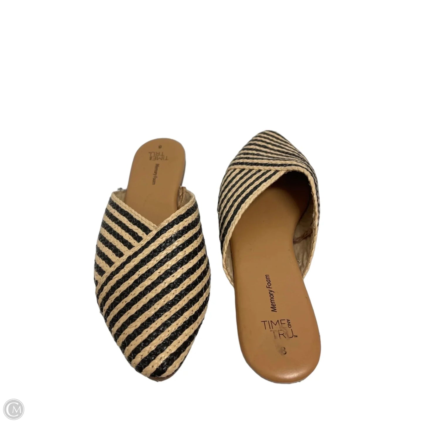 Shoes Flats By Time And Tru In Black & Cream, Size: 8