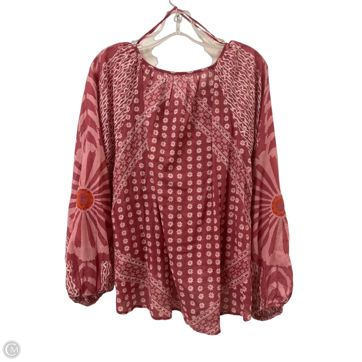 Top Long Sleeve By Free People In Pink, Size: S