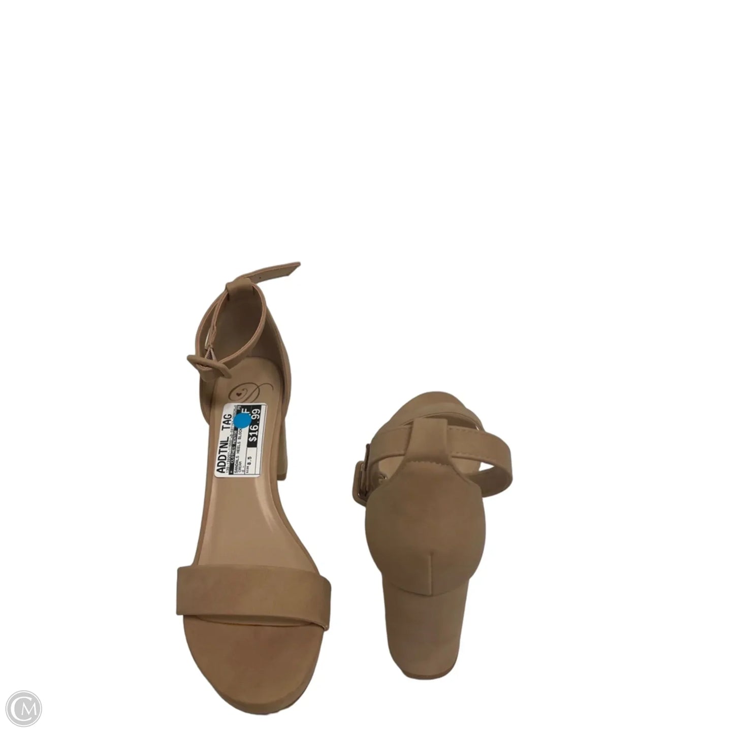 Sandals Heels Block By Clothes Mentor In Cream, Size: 8.5