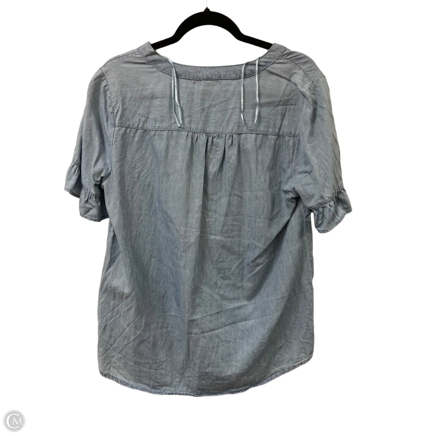 Blouse Short Sleeve By Kim Rogers In Blue, Size: M