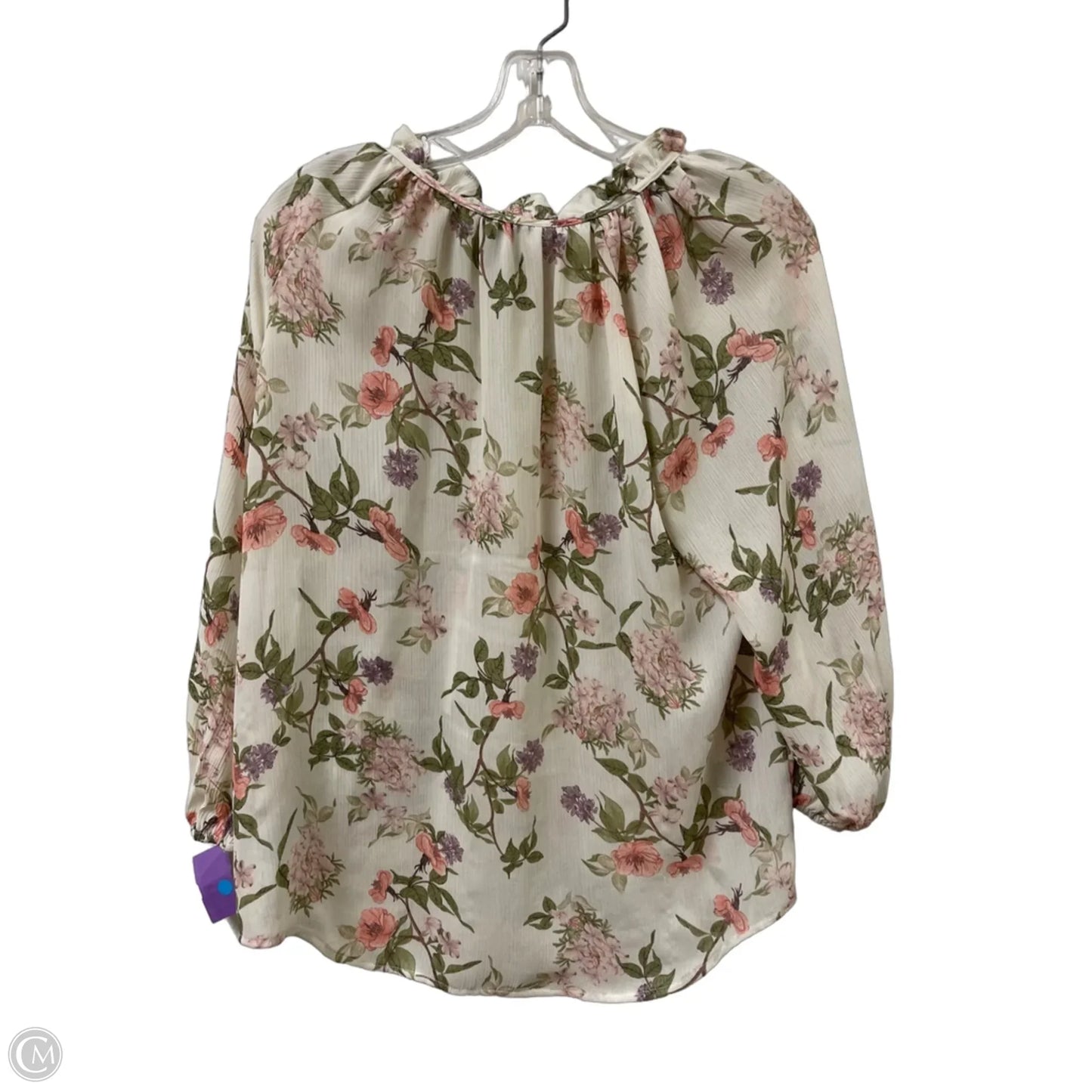 Top Long Sleeve By Chaps In Floral Print, Size: M