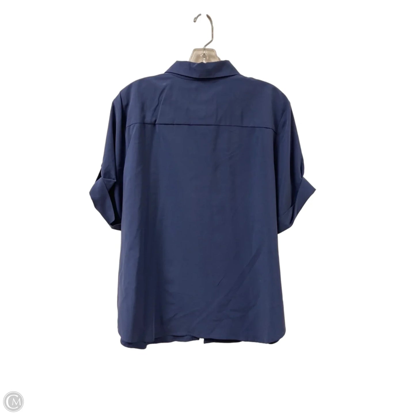 Blouse Short Sleeve By Chicos In Blue, Size: Xl