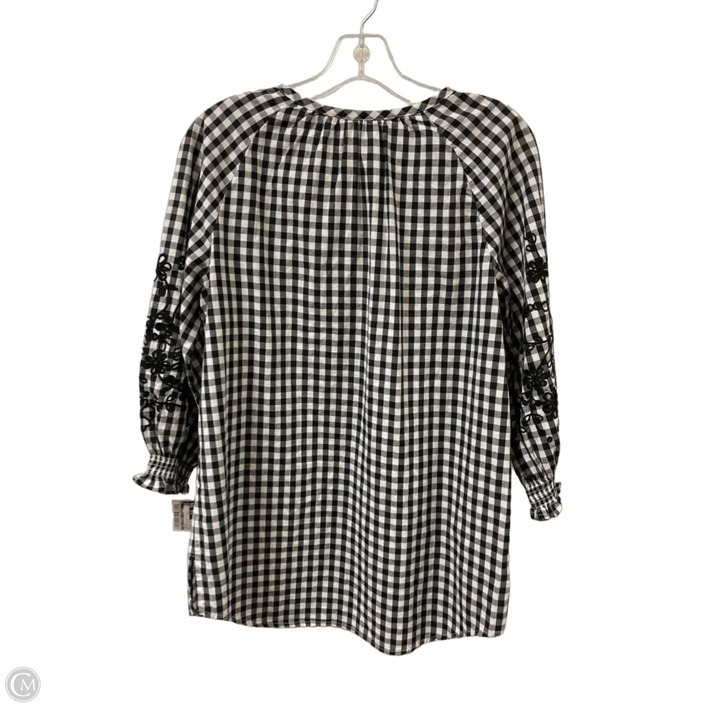 Top Long Sleeve By Isaac Mizrahi Live Qvc In Black & White, Size: S