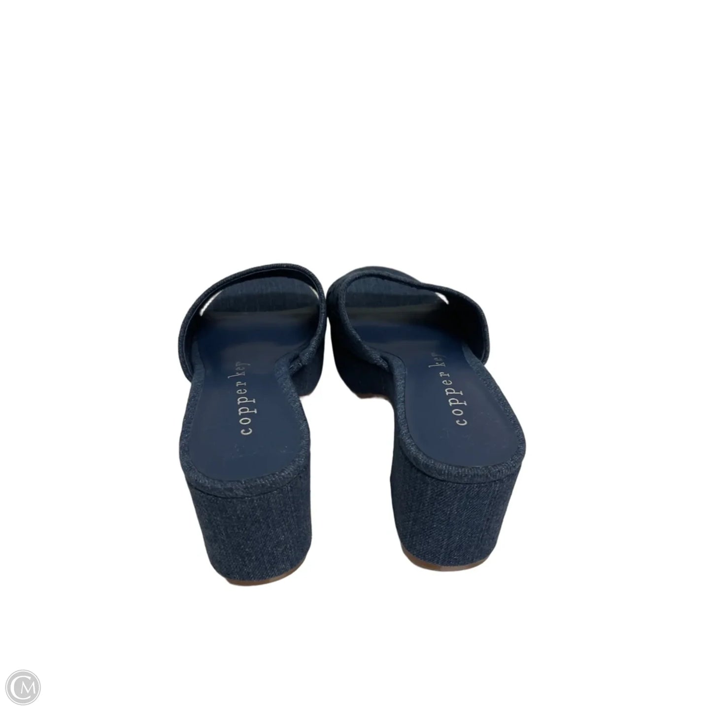 Sandals Heels Block By Copper Key In Blue, Size: 6.5