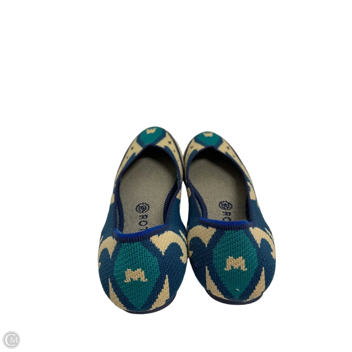 Shoes Flats By Rothys In Blue & Cream, Size: 9.5