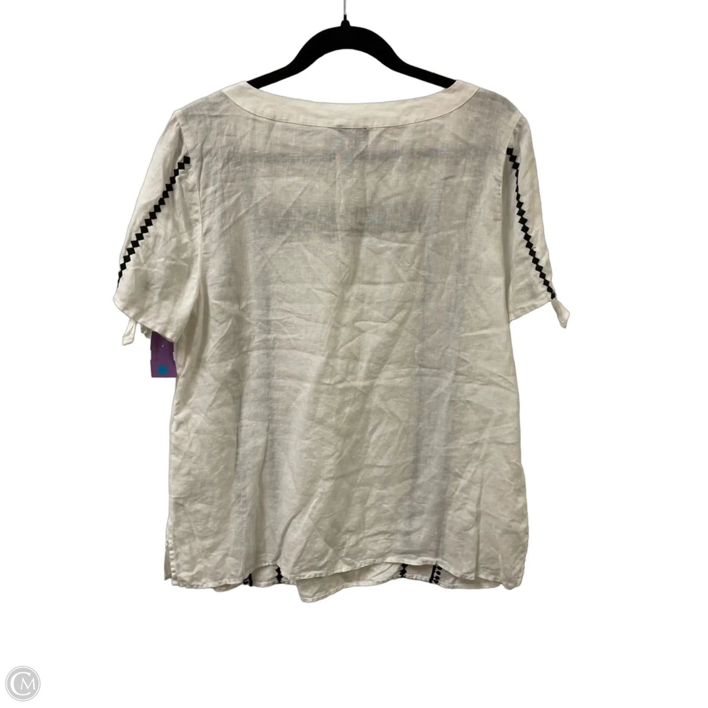 Top Short Sleeve By Talbots In Black & White, Size: L