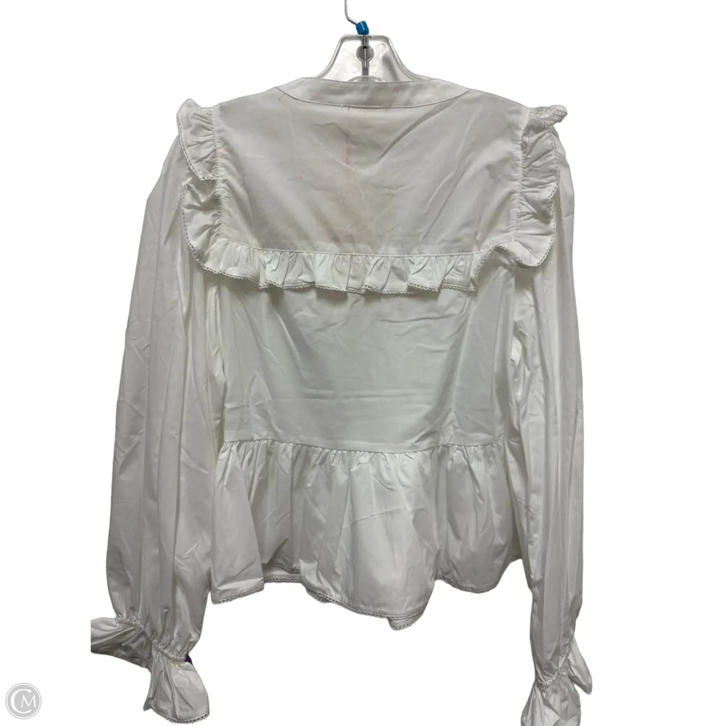 Top Long Sleeve By Entro In White, Size: L