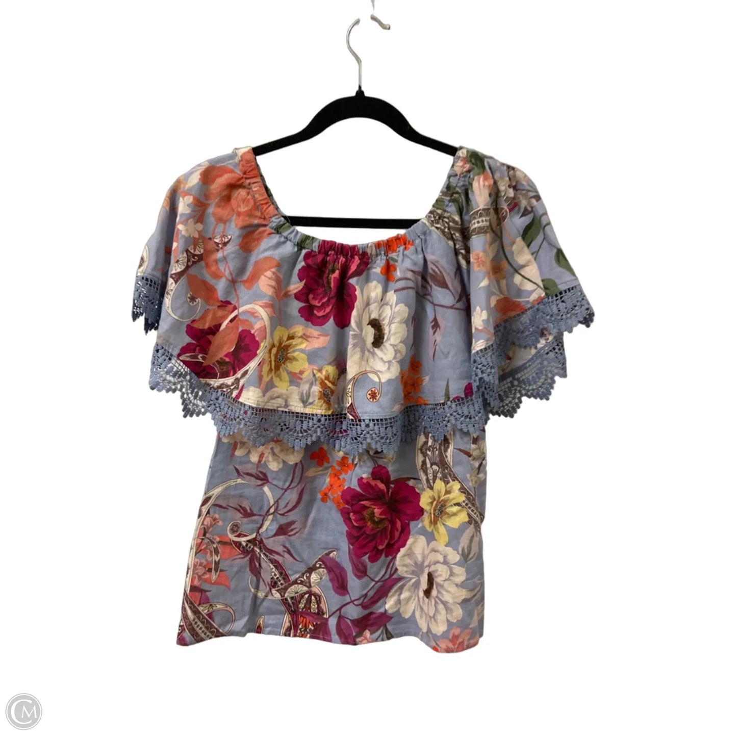 Top Short Sleeve By Cupio In Floral Print, Size: S