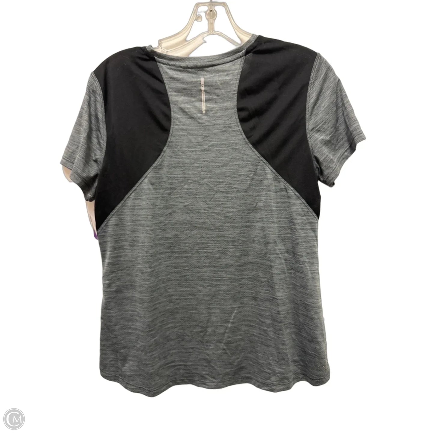 Athletic Top Short Sleeve By Danskin Now In Black & Grey, Size: L