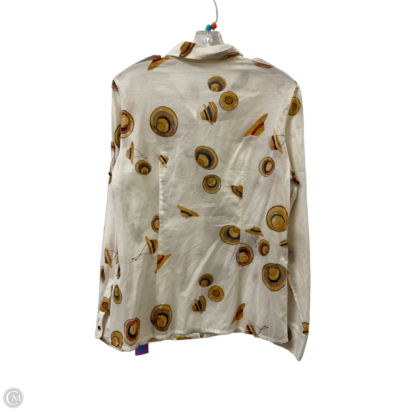 Blouse Designer By Tory Burch In Cream, Size: L