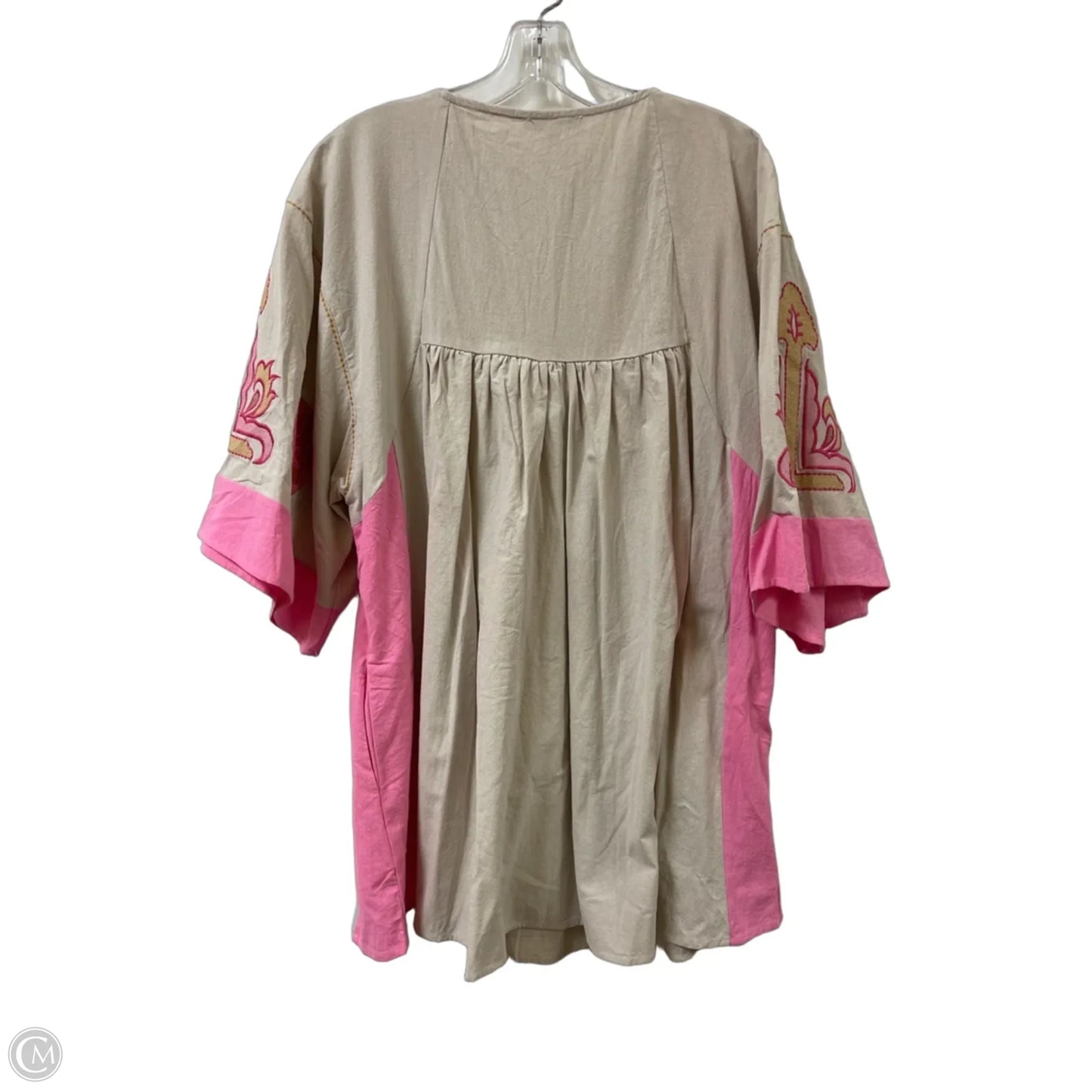 Dress Casual Short By Veveret In Cream & Pink, Size: S
