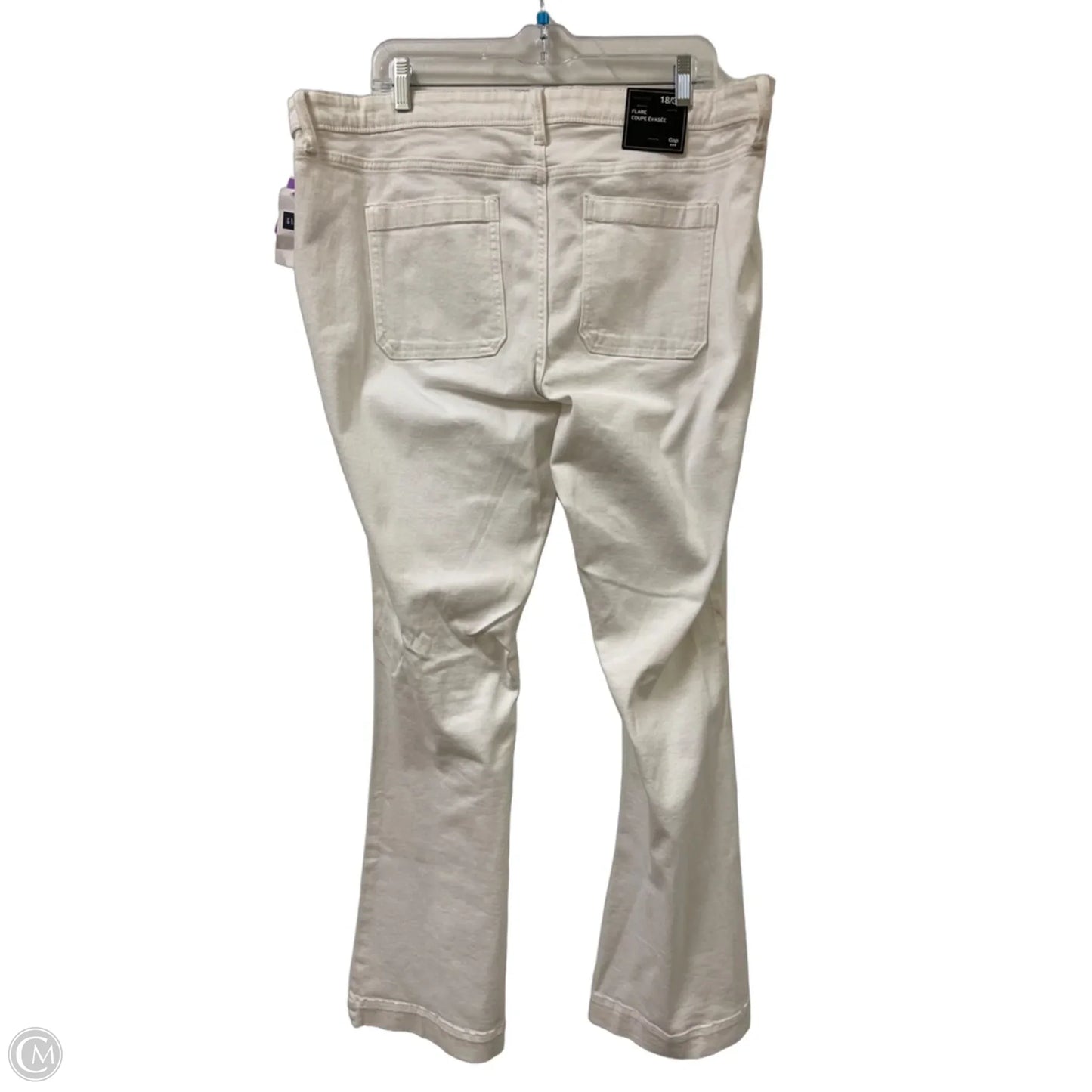Jeans Flared By Gap In White Denim, Size: 18