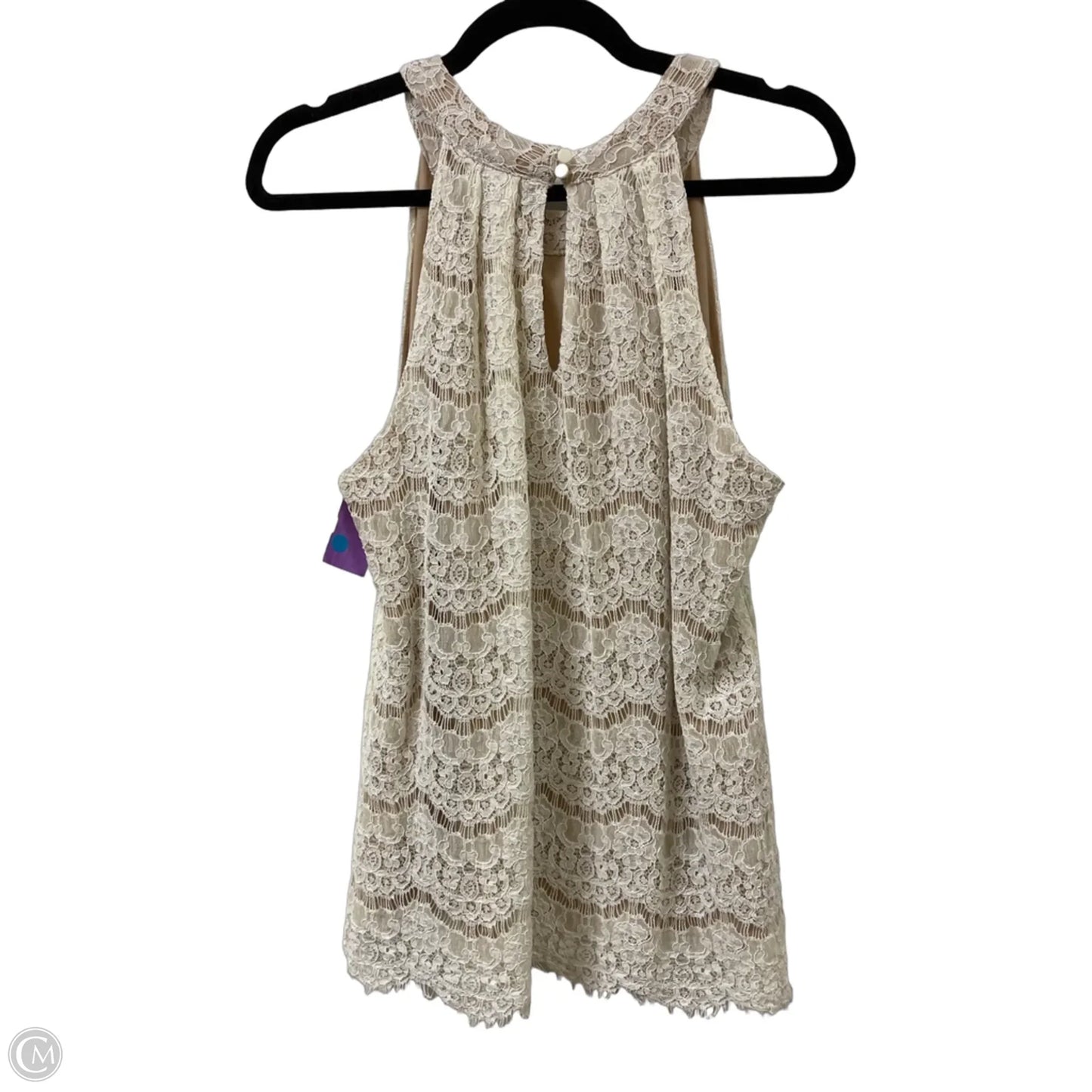 Top Sleeveless By Rose And Olive In Cream, Size: L