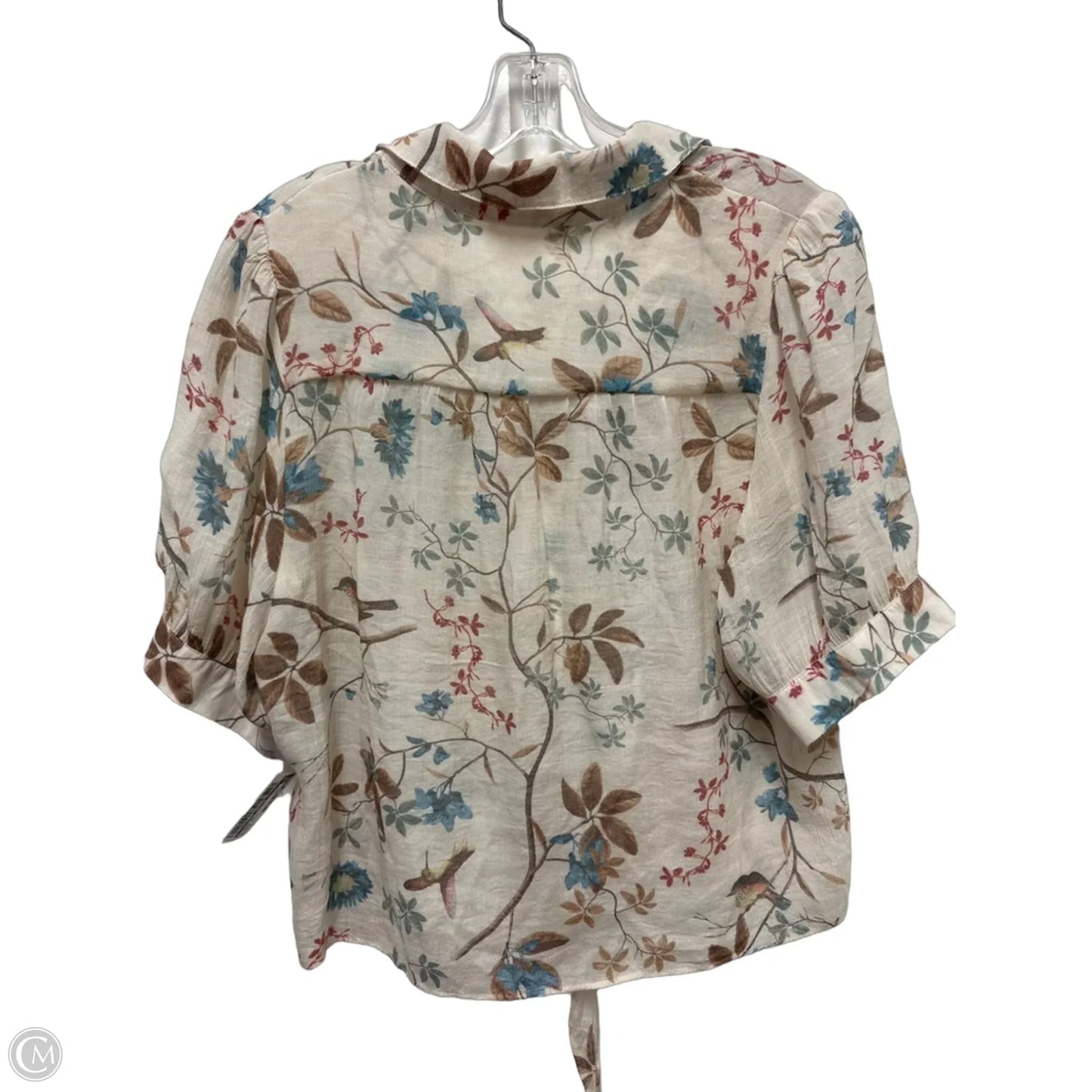 Blouse Short Sleeve By Clothes Mentor In Floral Print, Size: M
