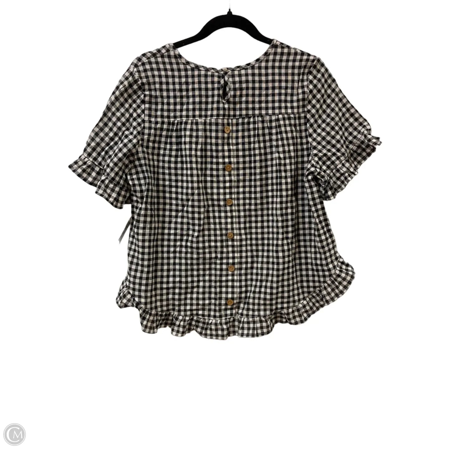 Top Short Sleeve By Clothes Mentor In Black & White, Size: Xl