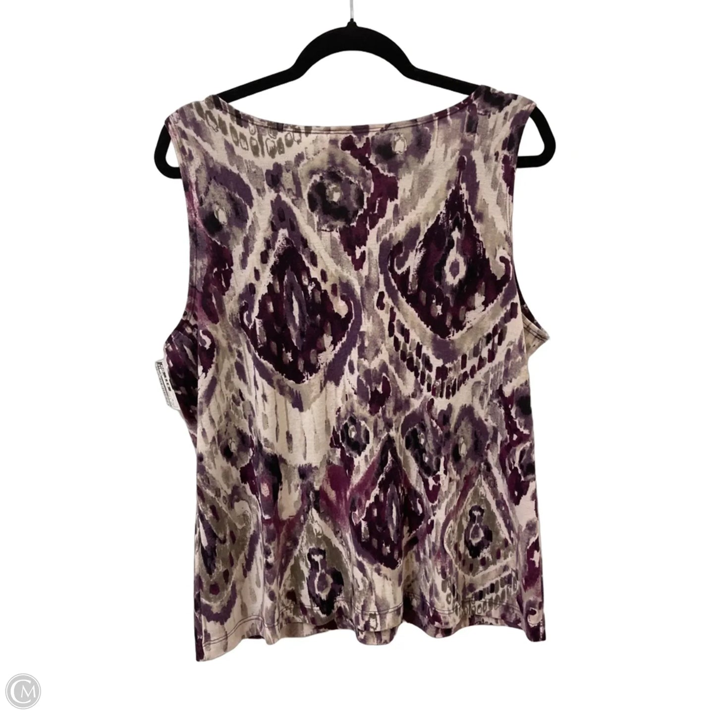Top Sleeveless By Chicos In Grey & Purple, Size: Xl
