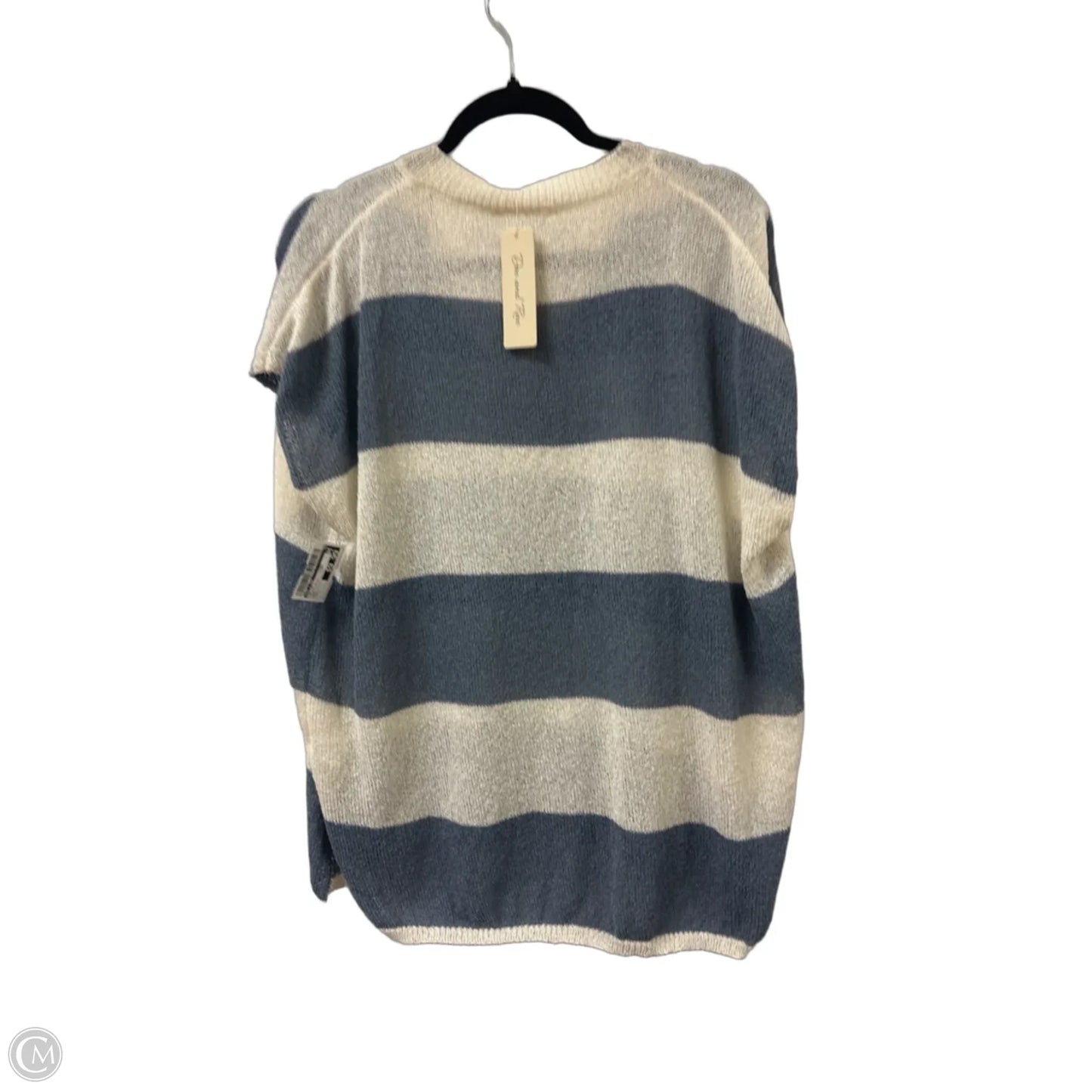 Top Short Sleeve By Doe & Rae In Blue & White, Size: L