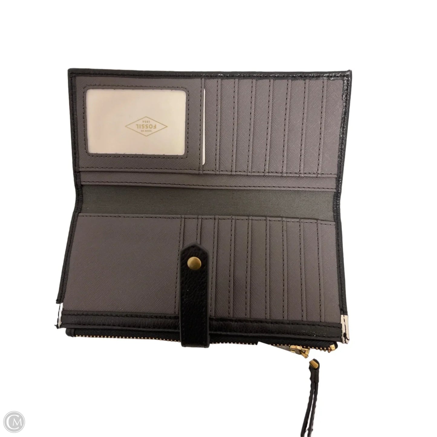 Wallet Leather By Fossil, Size: Medium