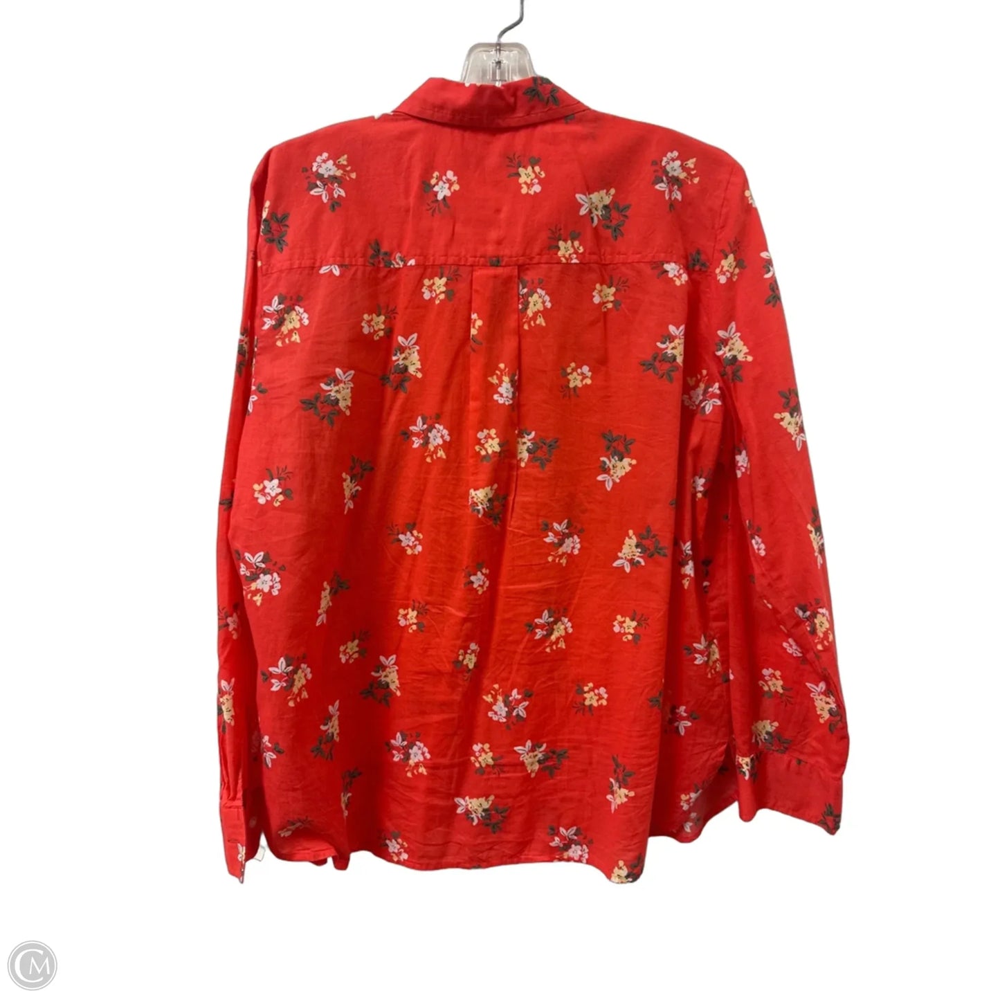 Blouse Long Sleeve By Loft In Red, Size: L
