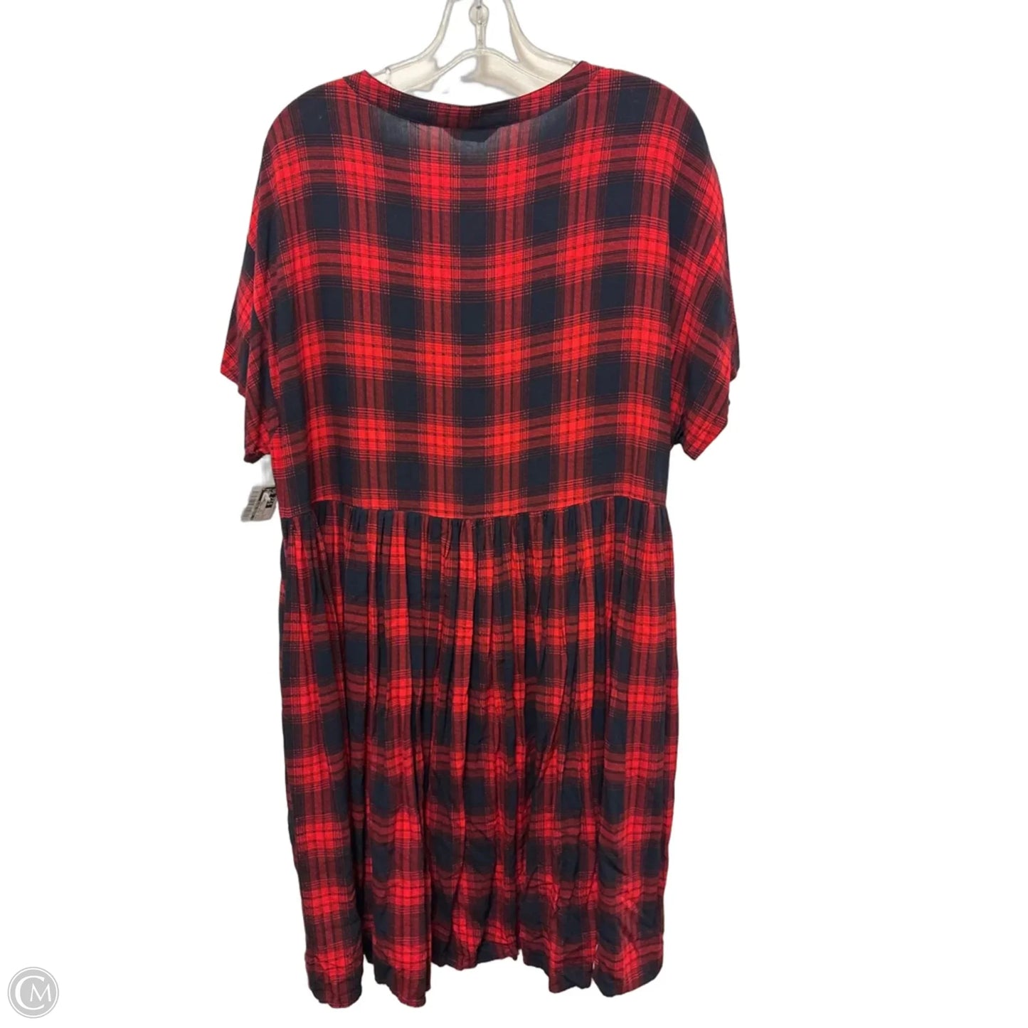 Dress Casual Midi By Clothes Mentor In Black & Red, Size: L