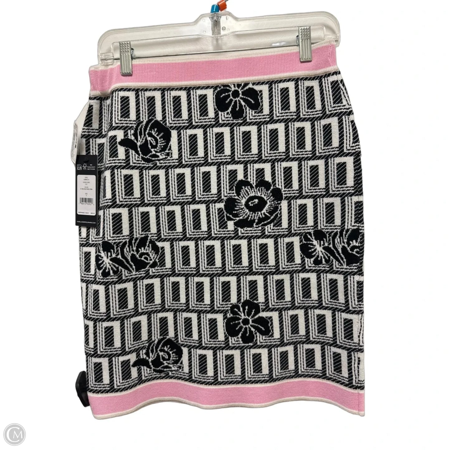 Skirt Designer By Karl Lagerfeld In Black & Pink, Size: 4