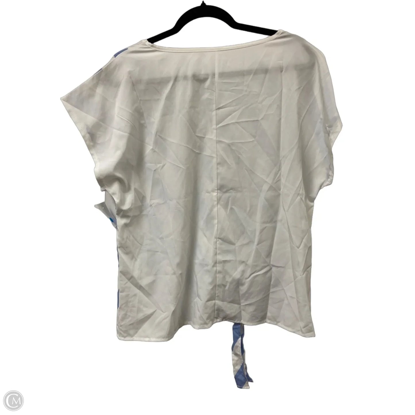 Top Short Sleeve By Clothes Mentor In Blue & White, Size: L