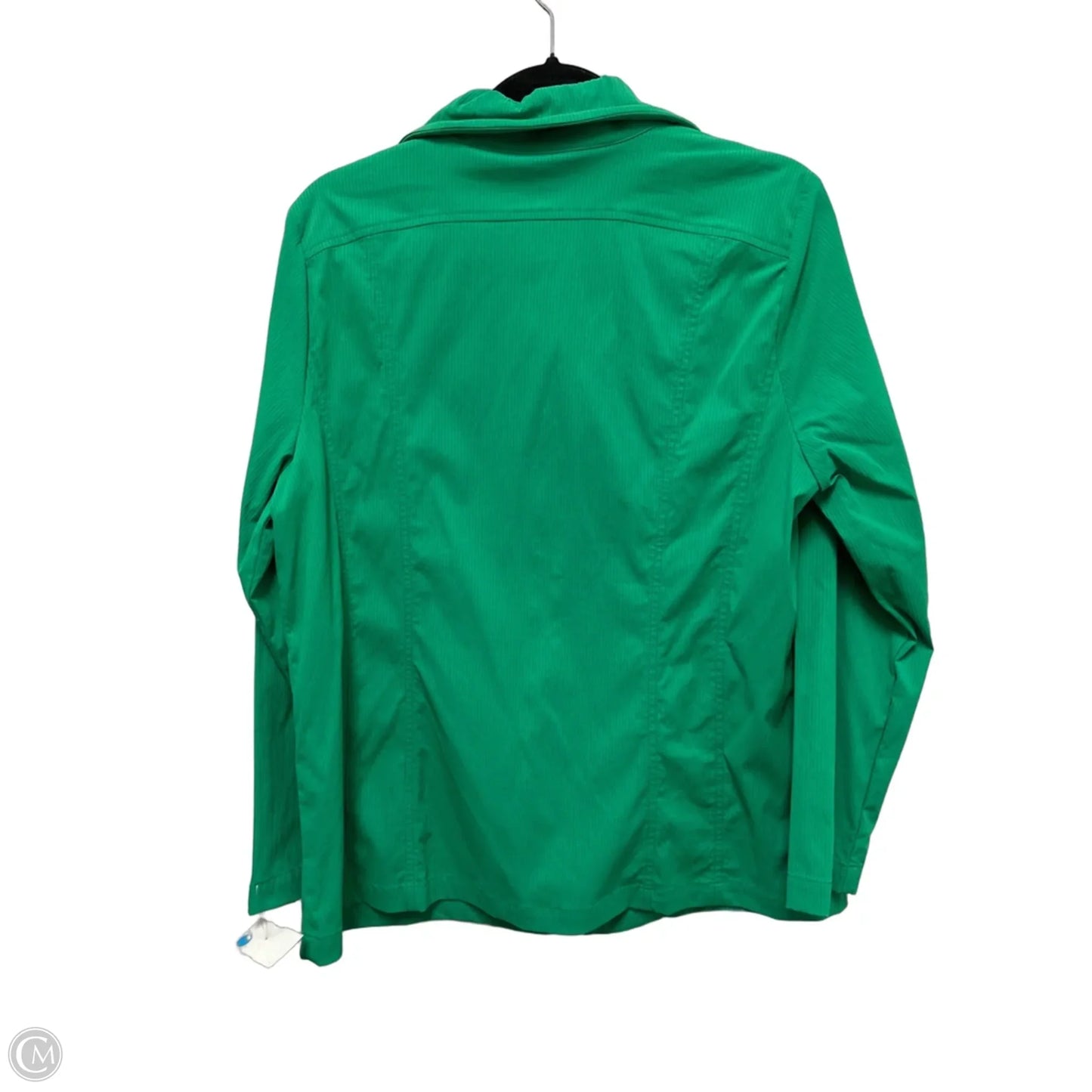 Jacket Windbreaker By Chicos In Green, Size: L